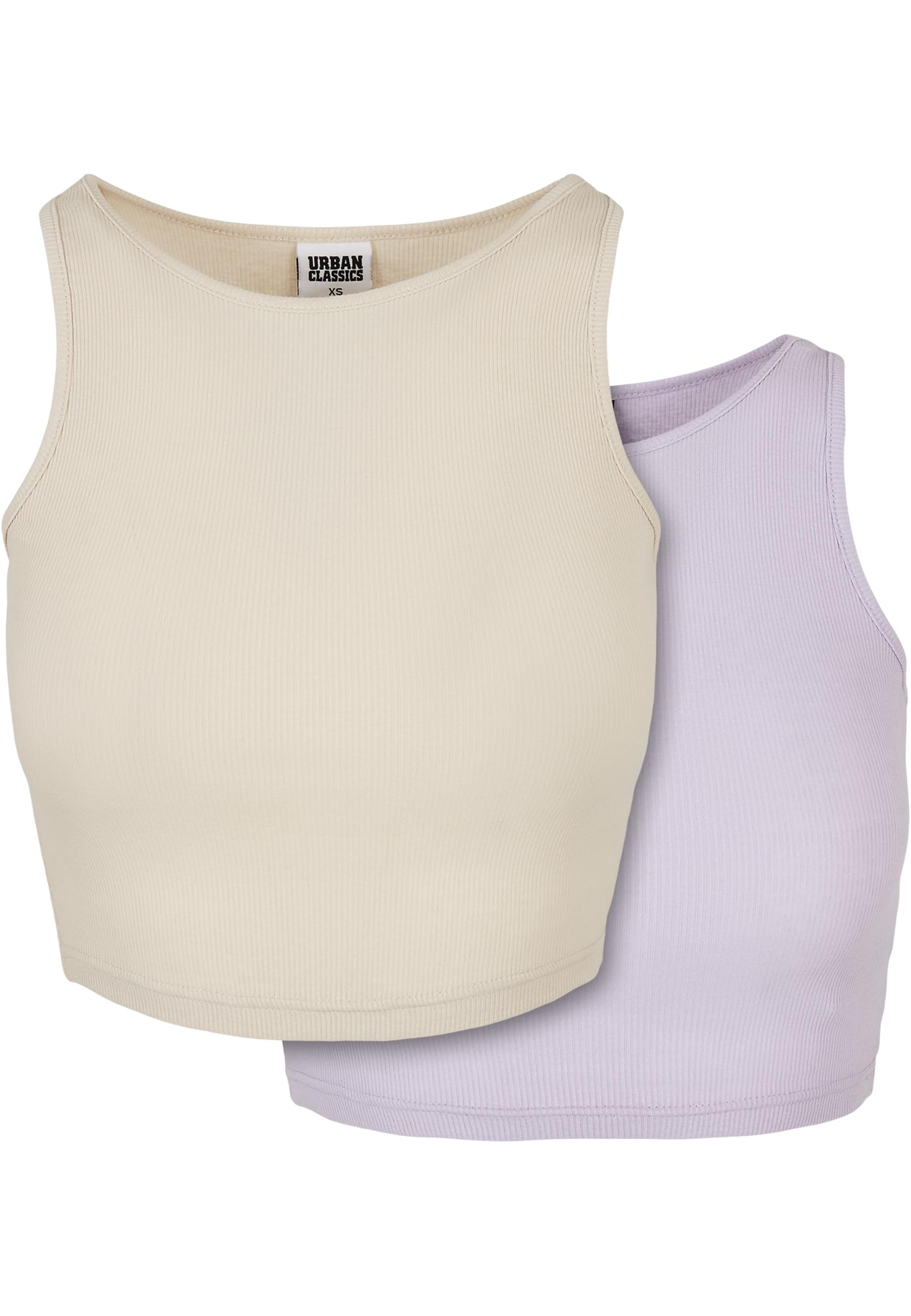 Ladies Cropped Rib Top 2-Pack | softseagrass+lilac