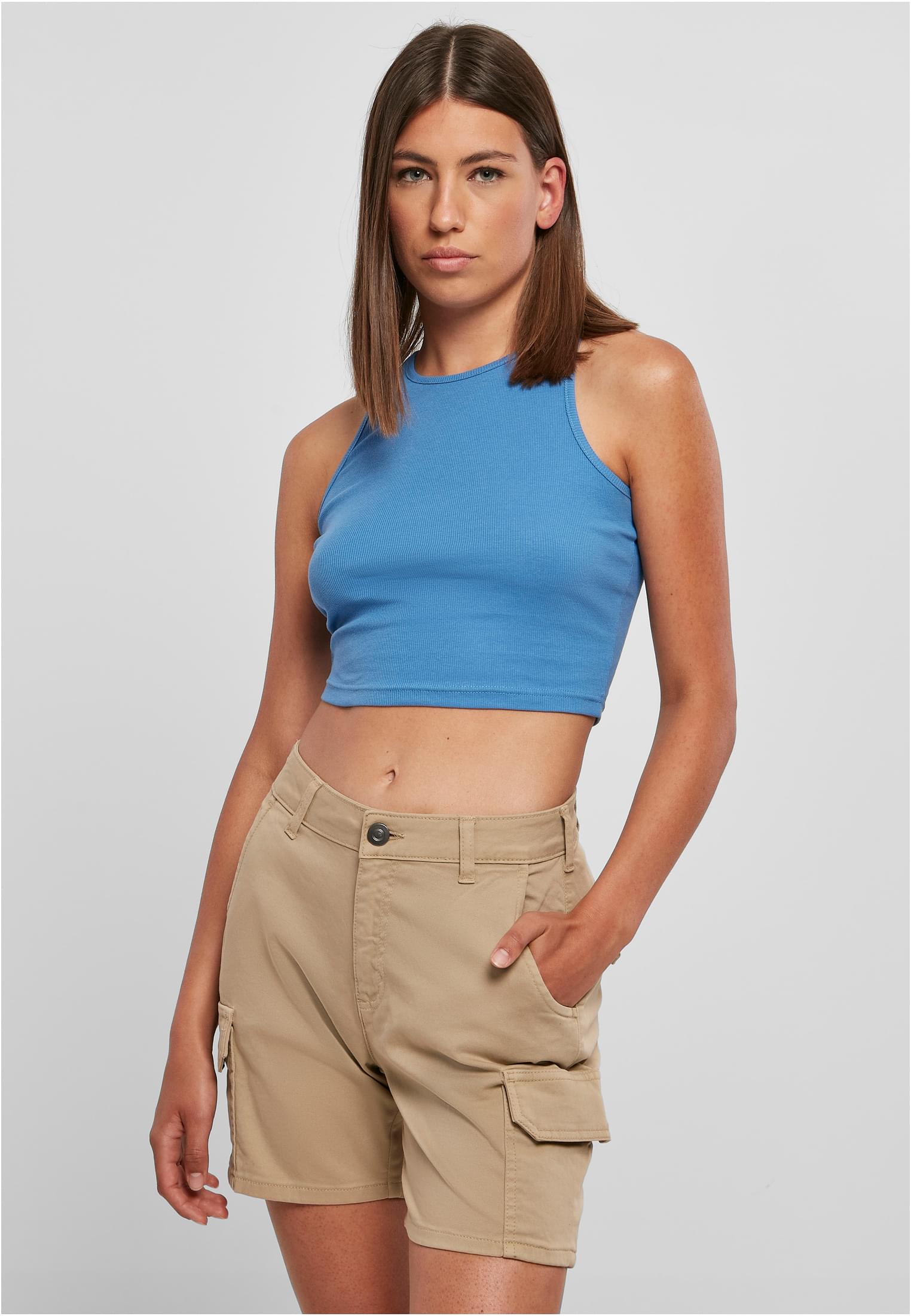 Ladies Cropped Rib Top | horizonblue