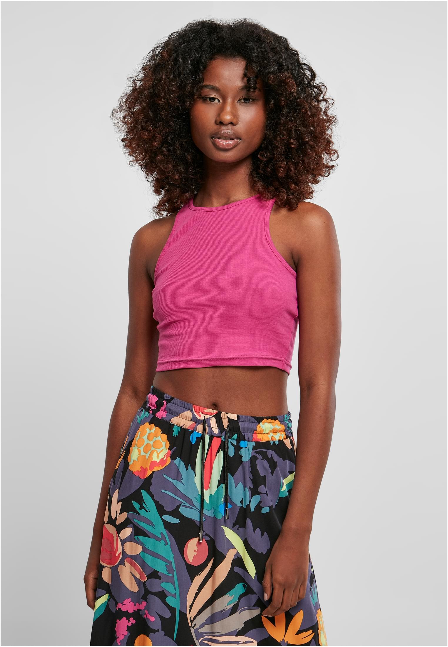 Ladies Cropped Rib Top | brightviolet