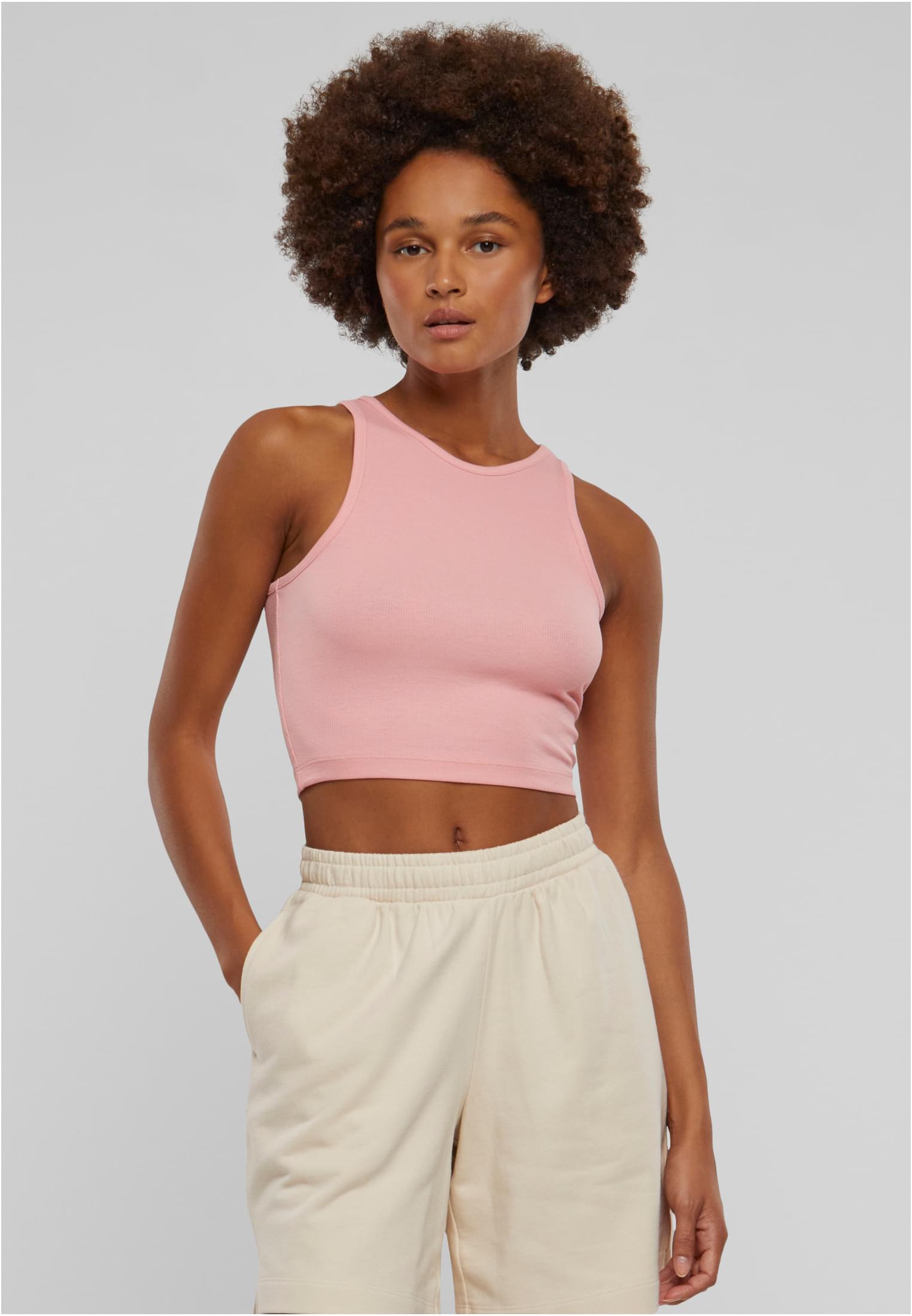 Ladies Cropped Rib Top | lemonadepink