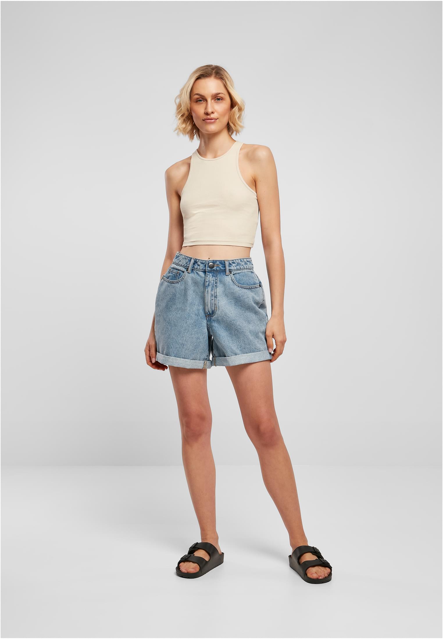 Ladies Cropped Rib Top | softseagrass