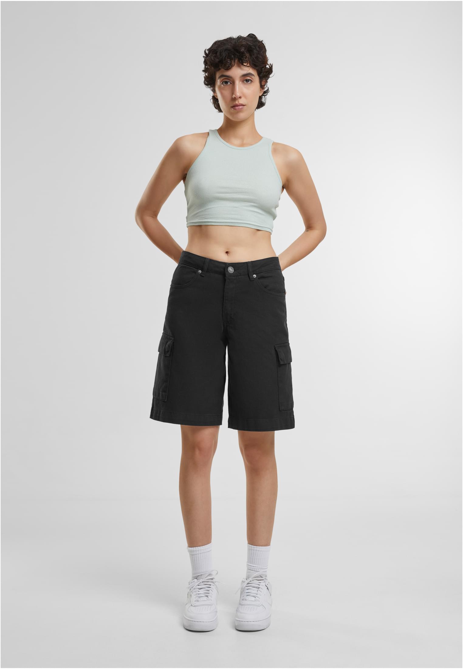 Ladies Cropped Rib Top | frostmint