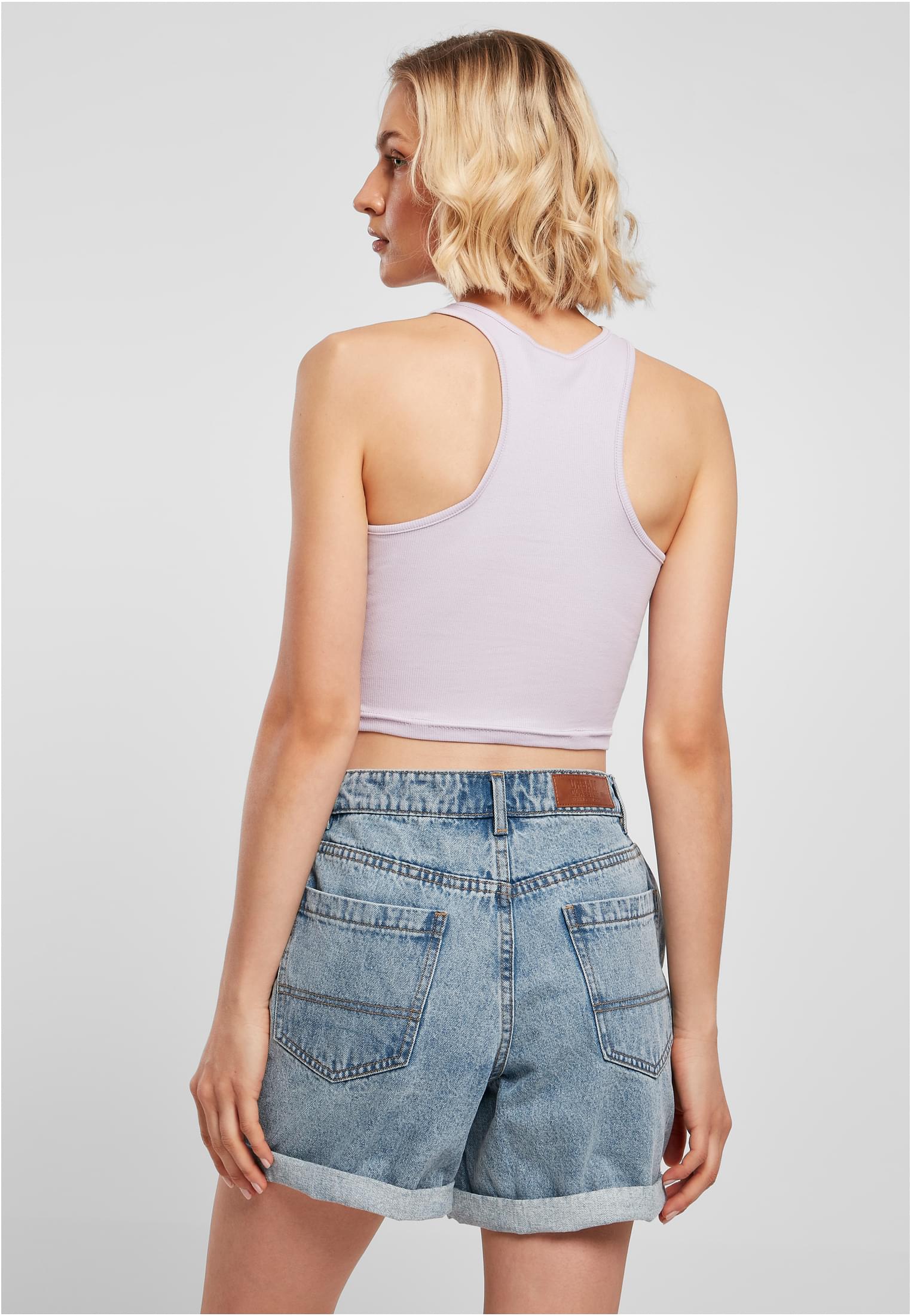 Ladies Cropped Rib Top | lilac