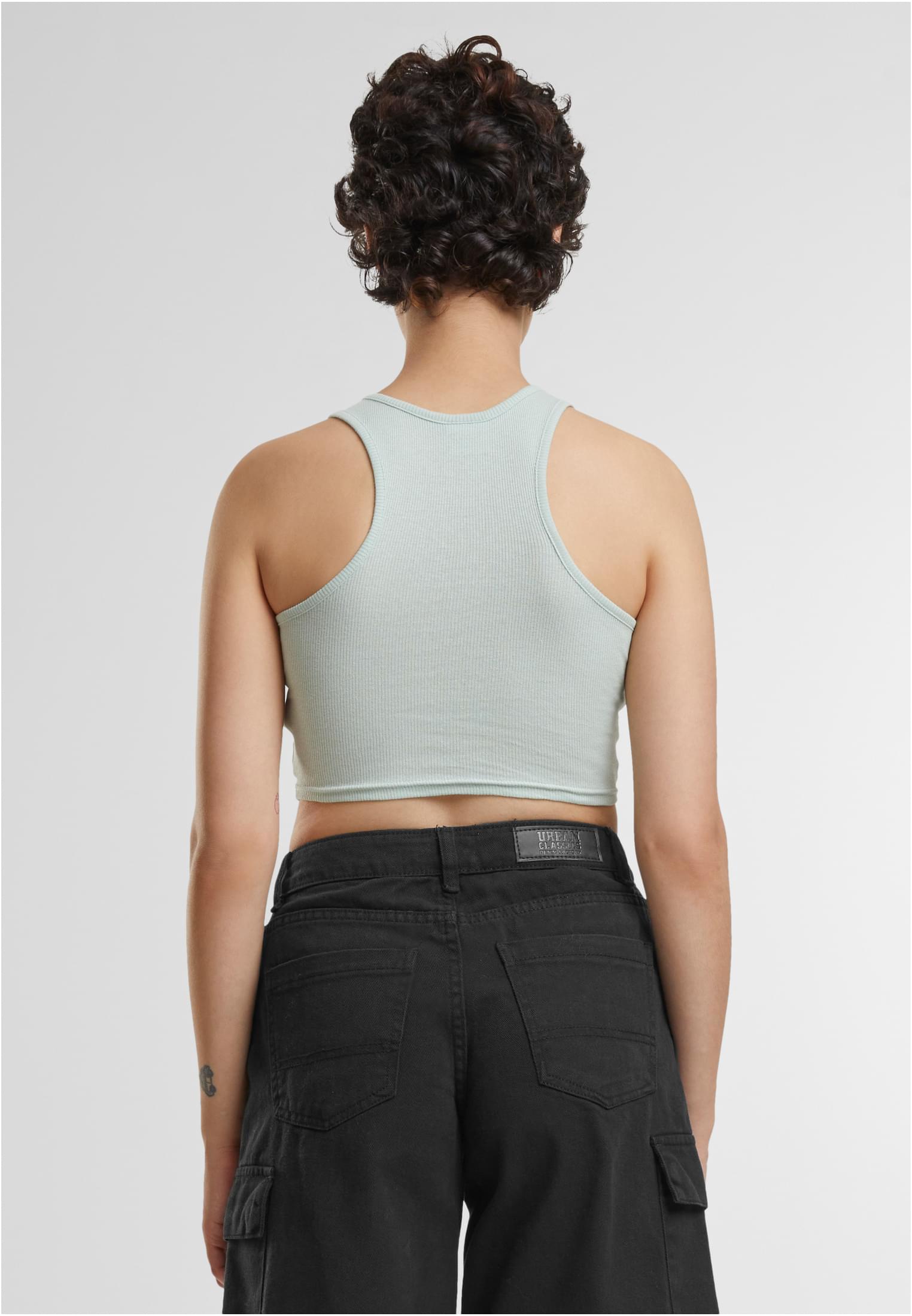 Ladies Cropped Rib Top | frostmint