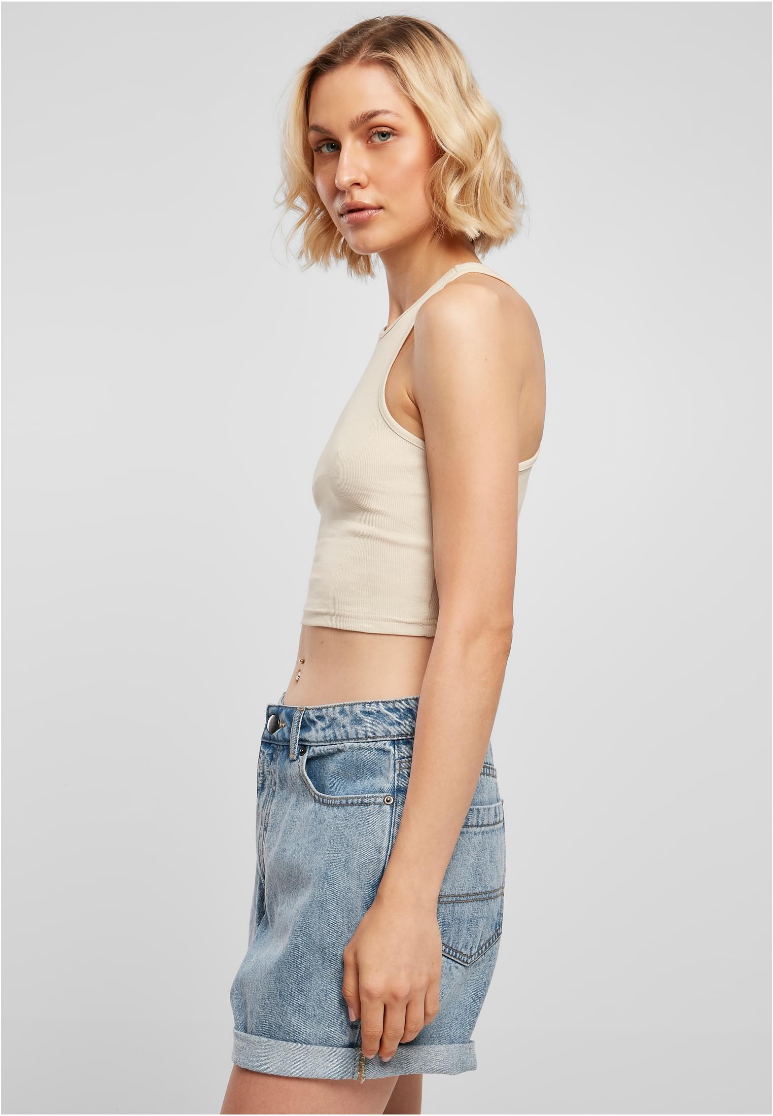 Ladies Cropped Rib Top | softseagrass