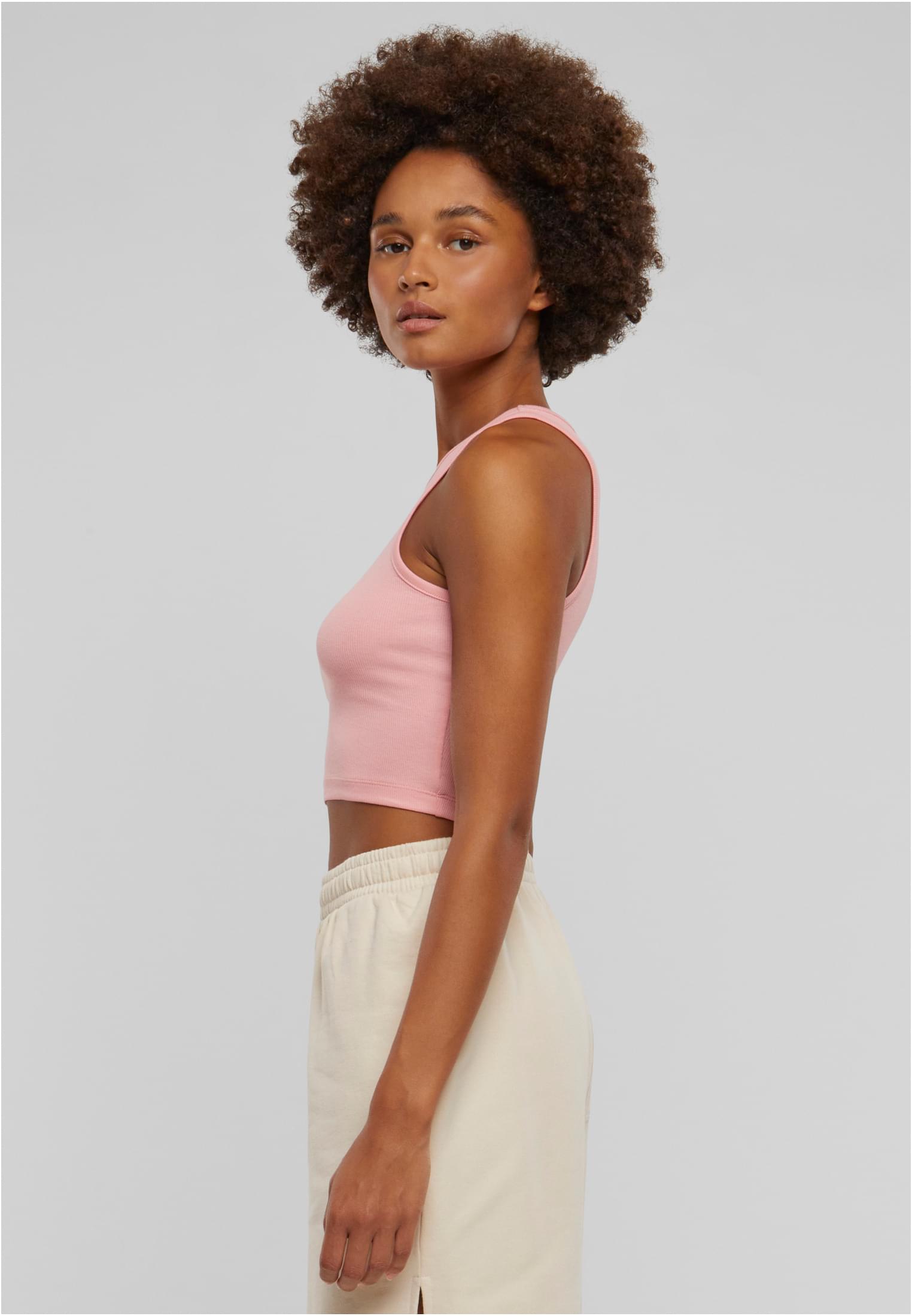 Ladies Cropped Rib Top | lemonadepink