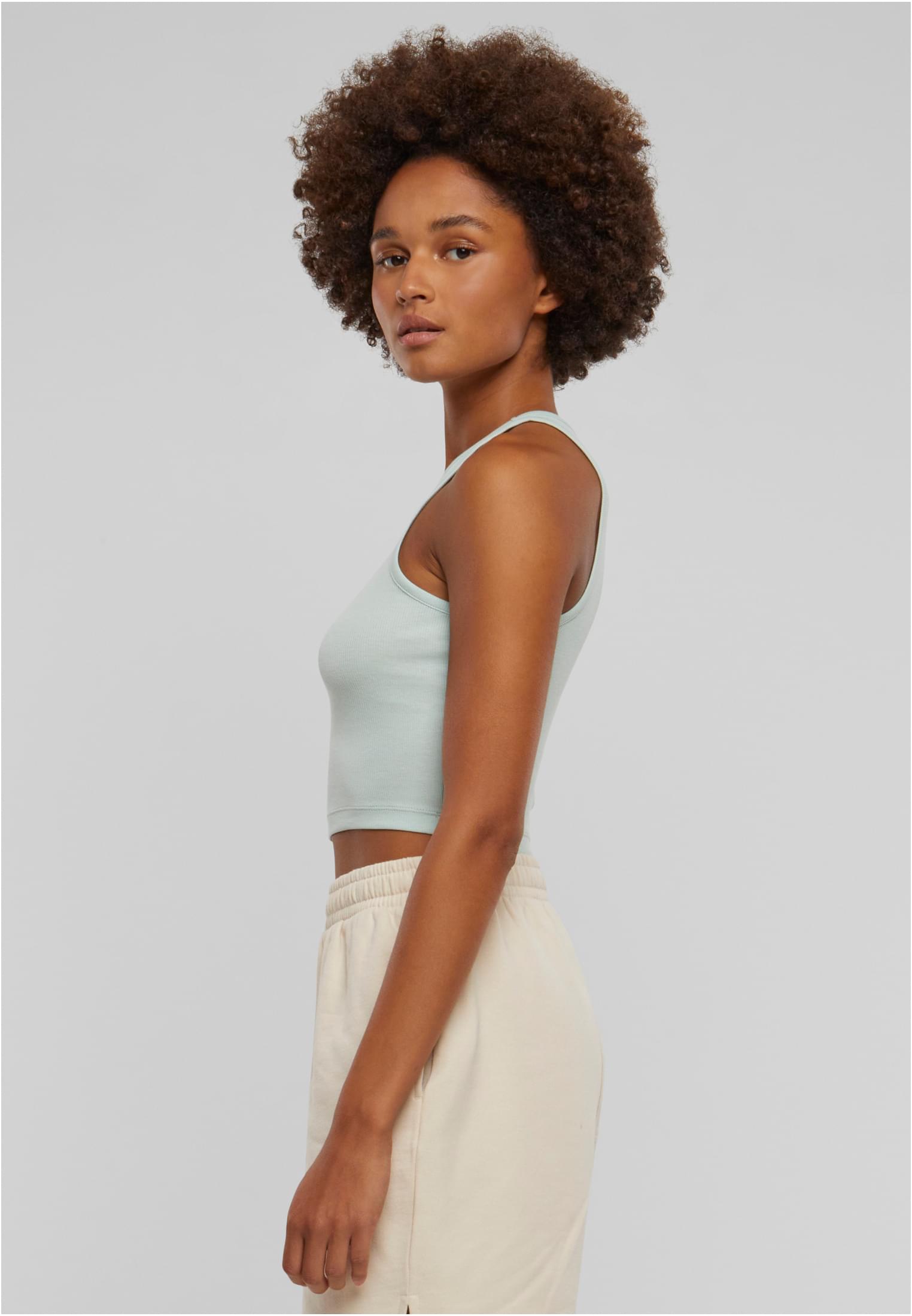 Ladies Cropped Rib Top | frostmint