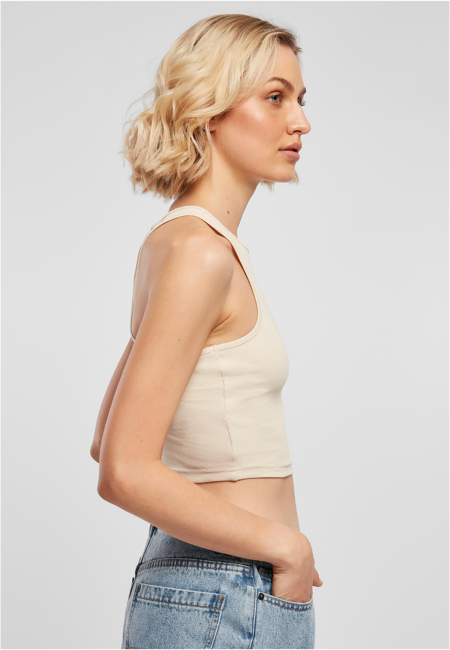 Ladies Cropped Rib Top | softseagrass