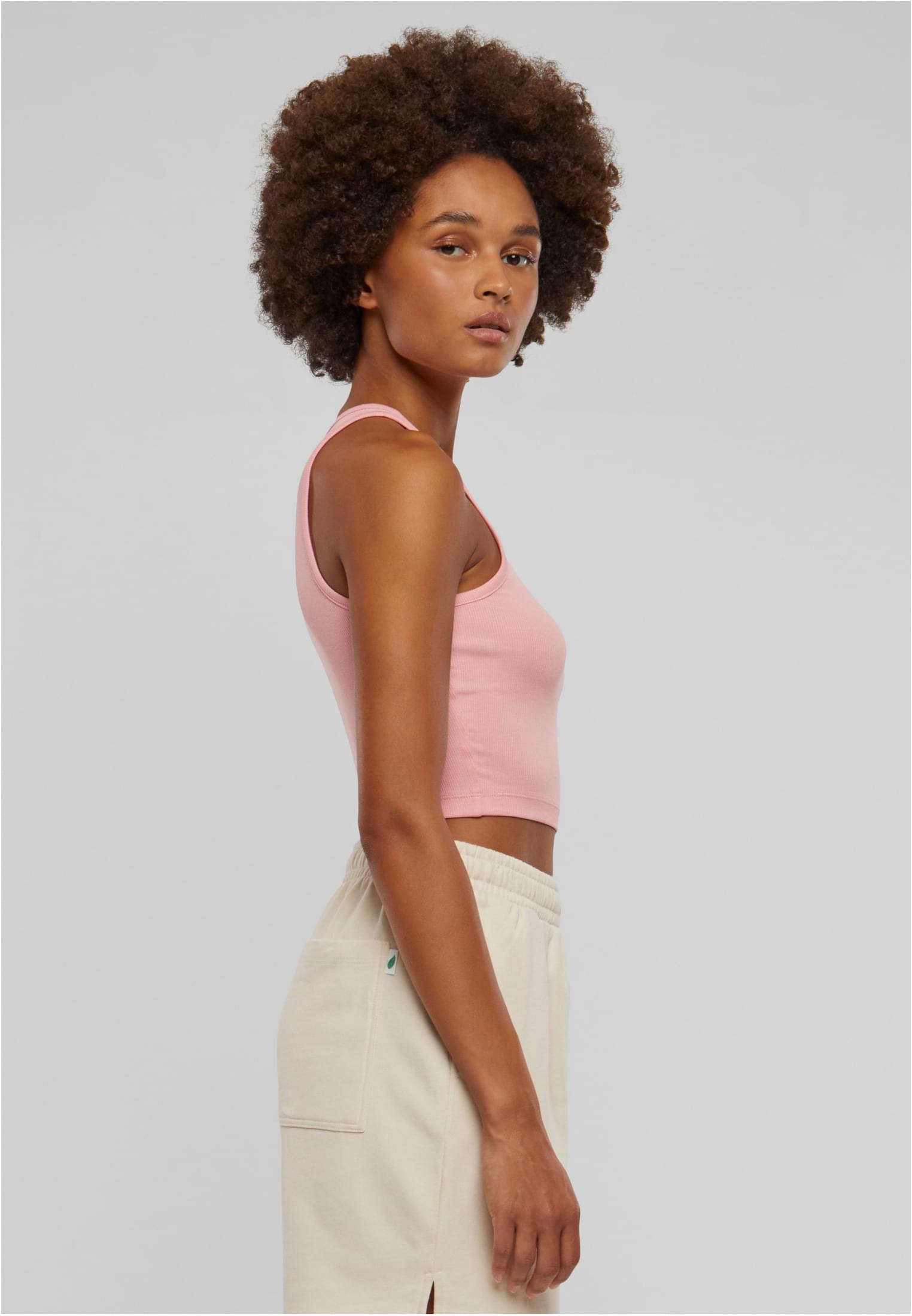 Ladies Cropped Rib Top | lemonadepink