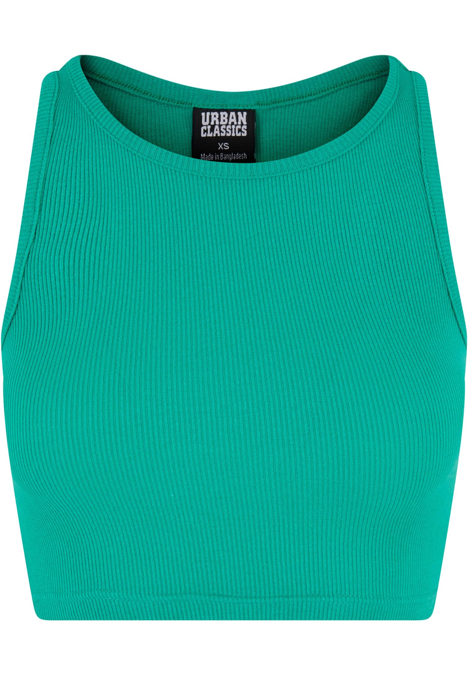 Ladies Cropped Rib Top | ferngreen