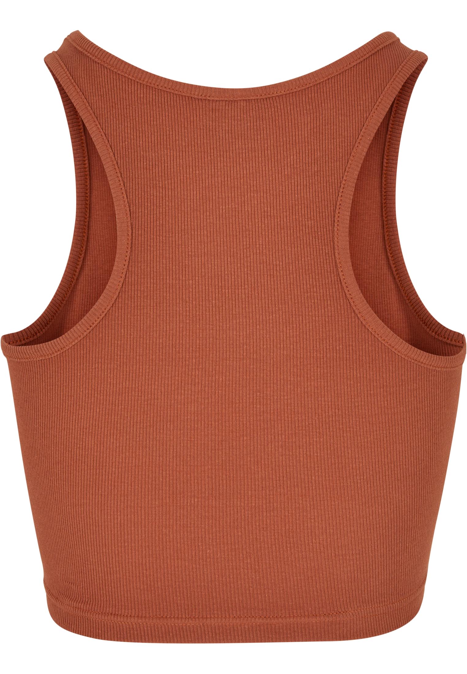 Ladies Cropped Rib Top | terracotta