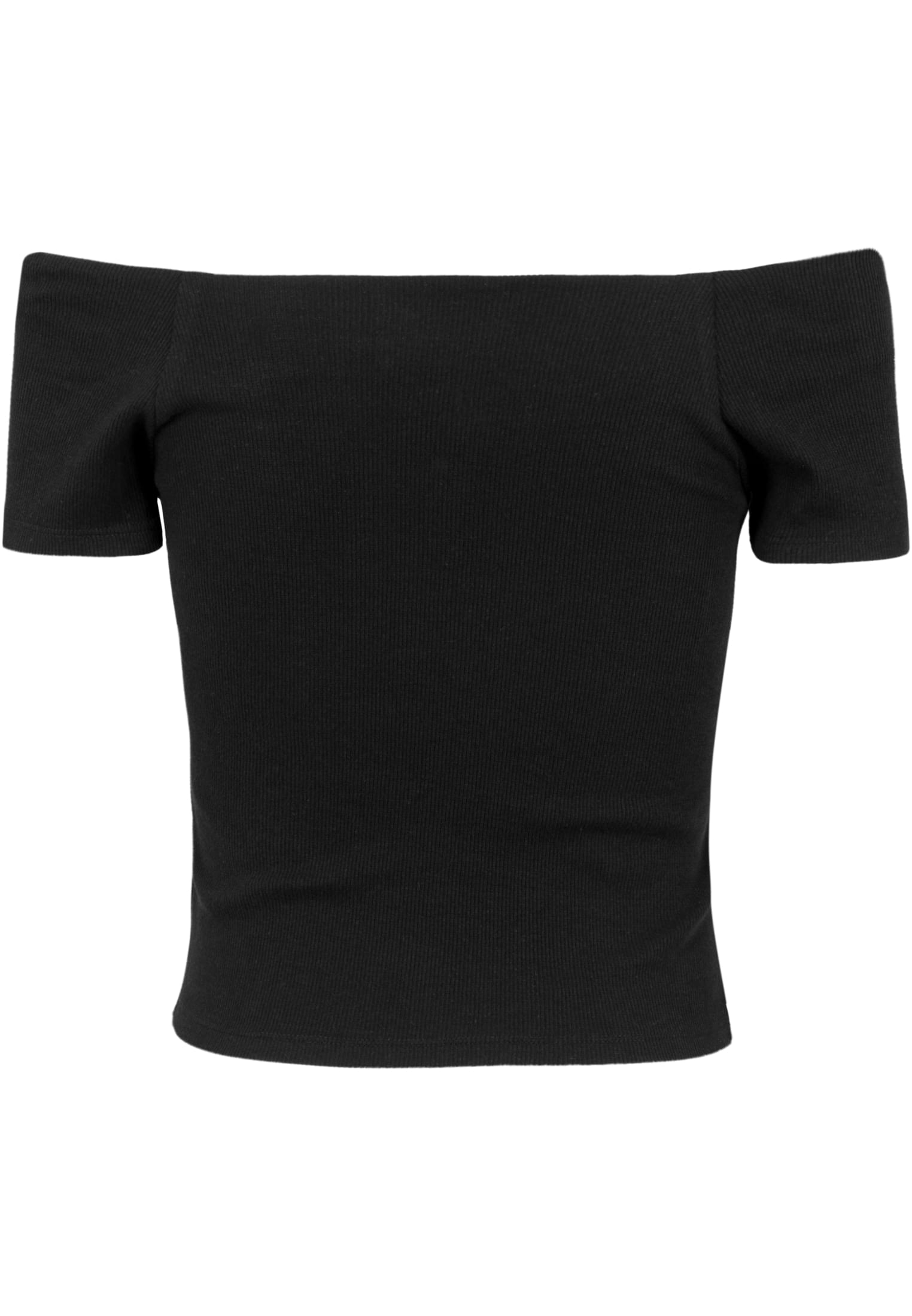 Ladies Off Shoulder Rib Tee 2-Pack | black+black