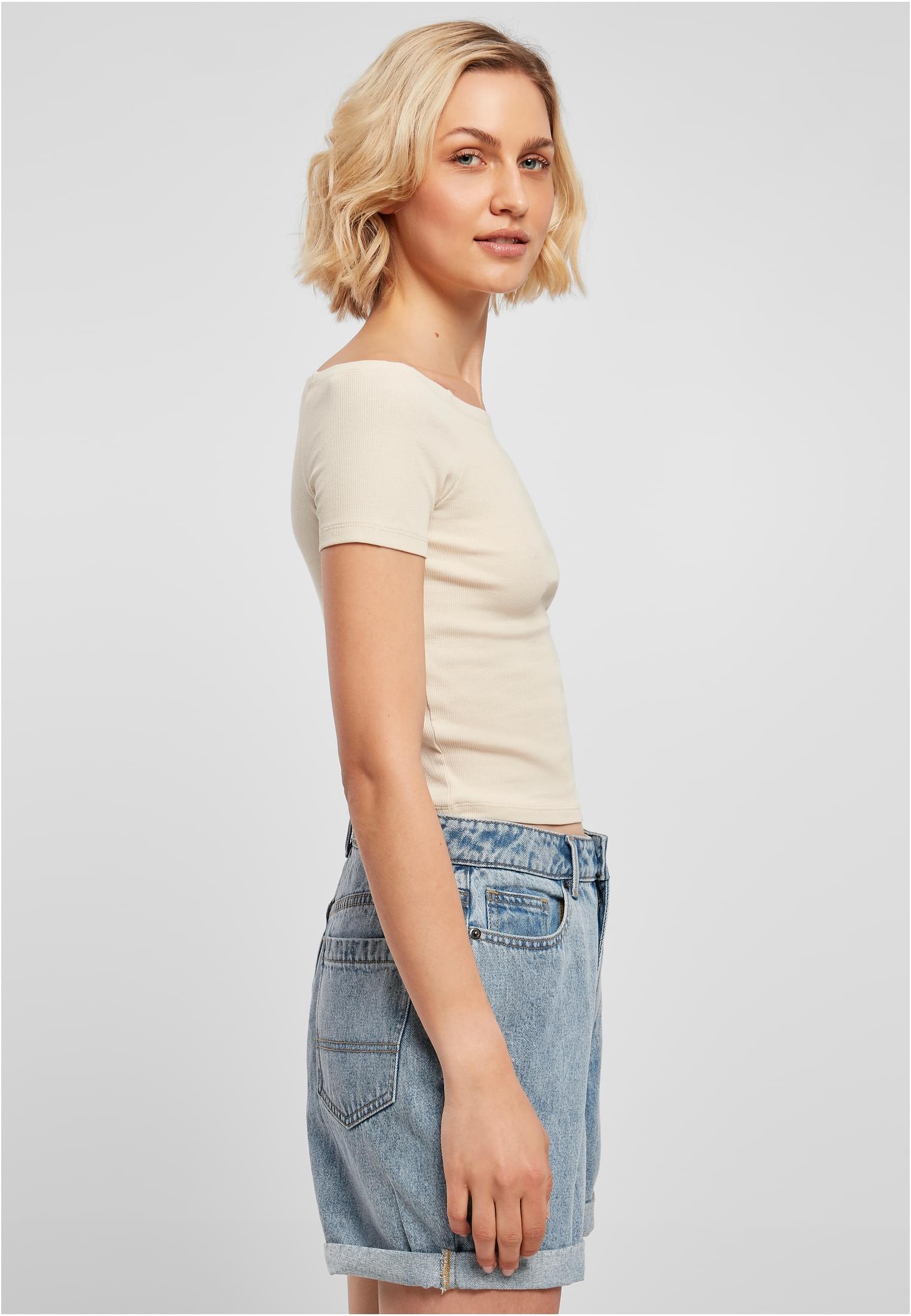 Ladies Off Shoulder Rib Tee | softseagrass