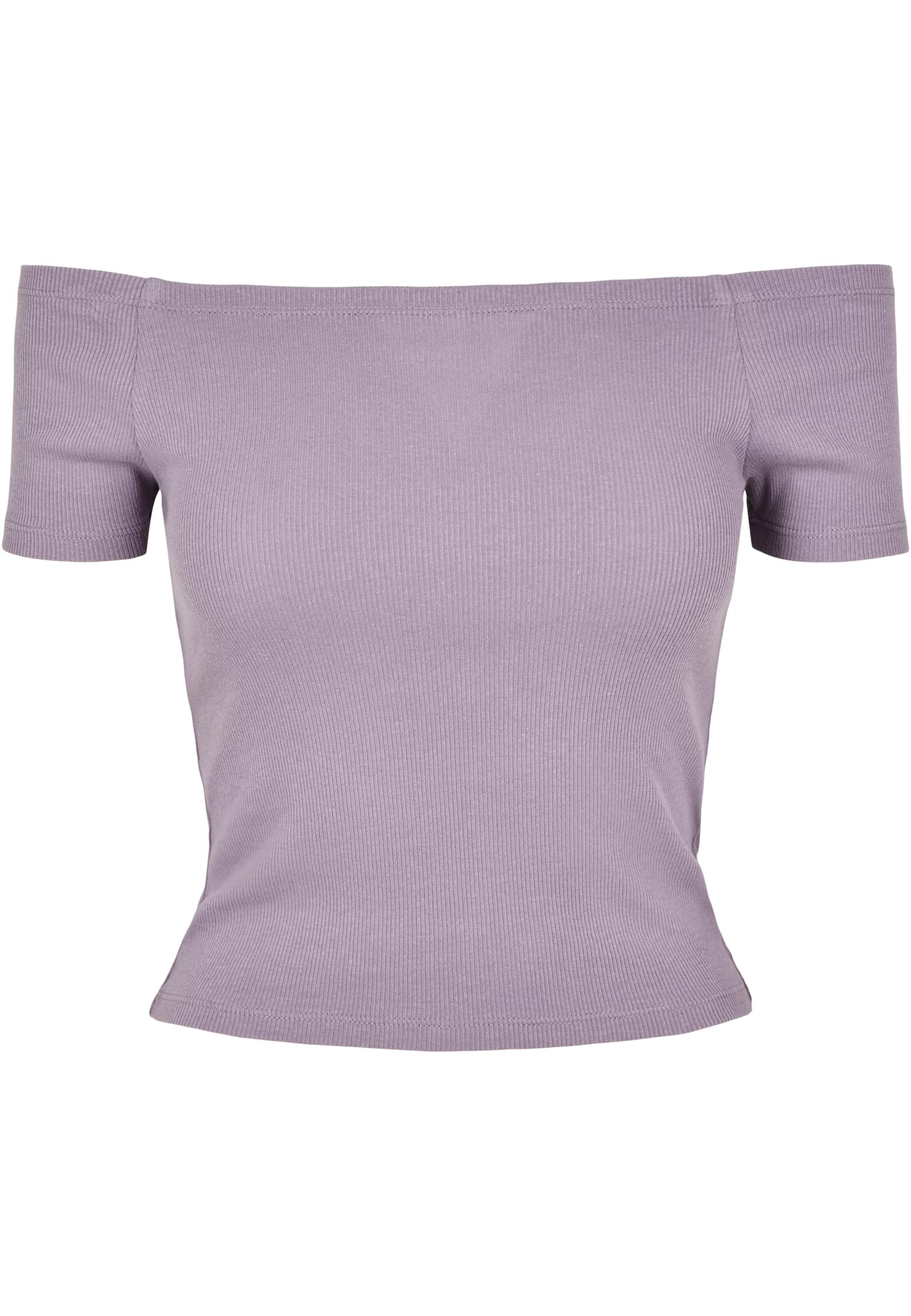 Ladies Off Shoulder Rib Tee | dustypurple