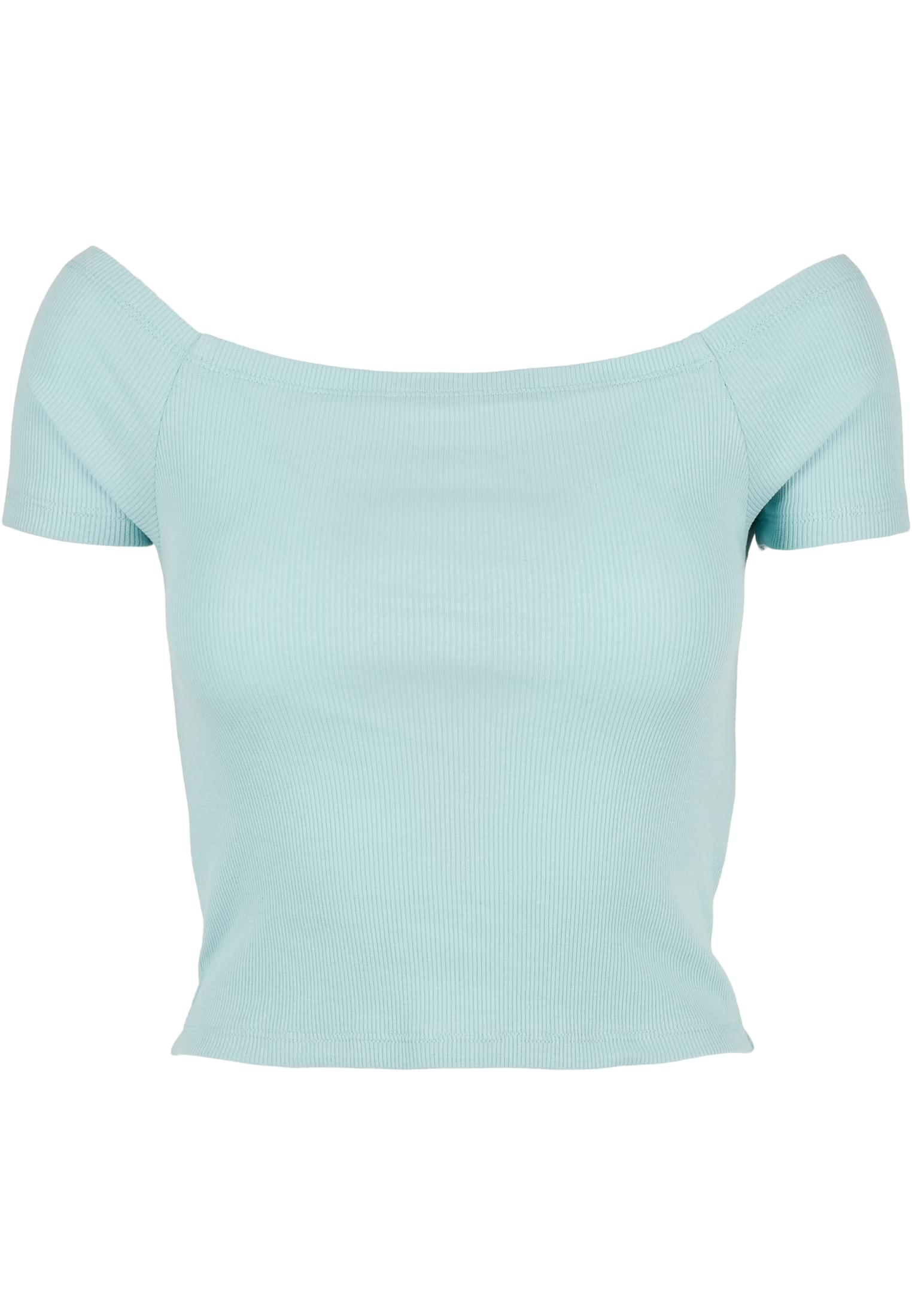 Ladies Off Shoulder Rib Tee | seablue