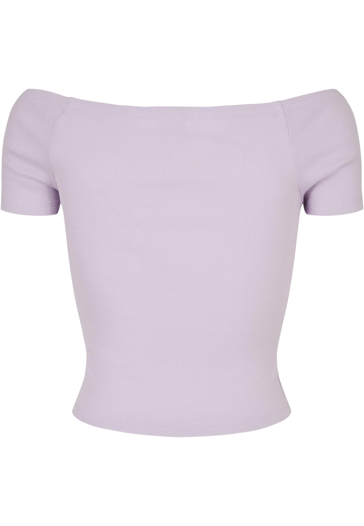 Ladies Off Shoulder Rib Tee | lilac