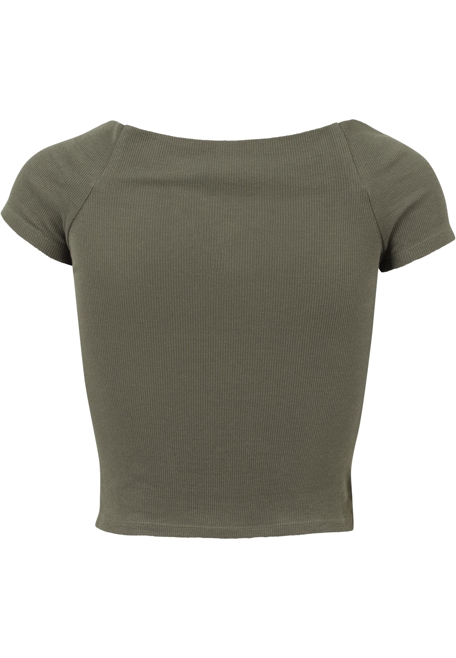 Ladies Off Shoulder Rib Tee | olive