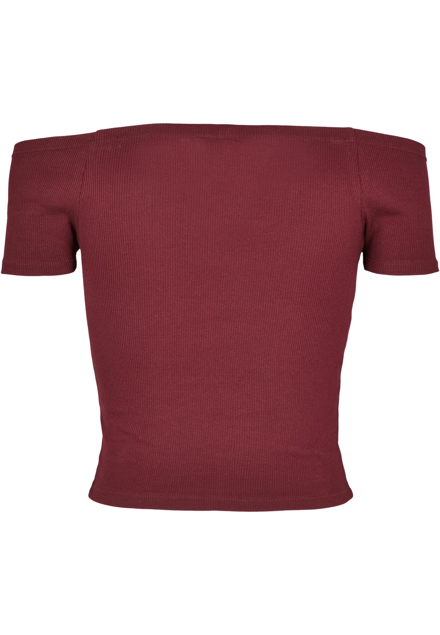 Ladies Off Shoulder Rib Tee | redwine