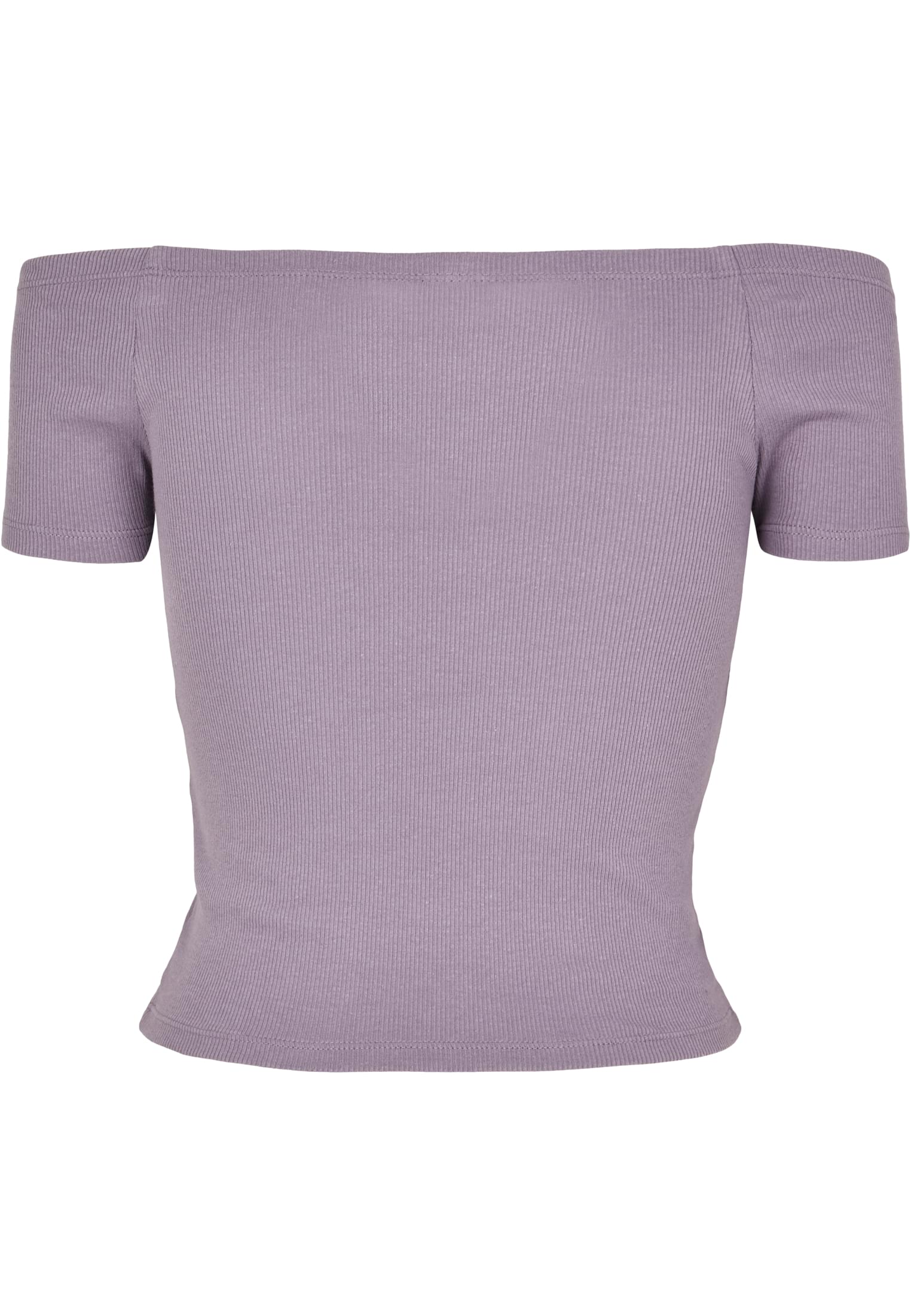 Ladies Off Shoulder Rib Tee | dustypurple