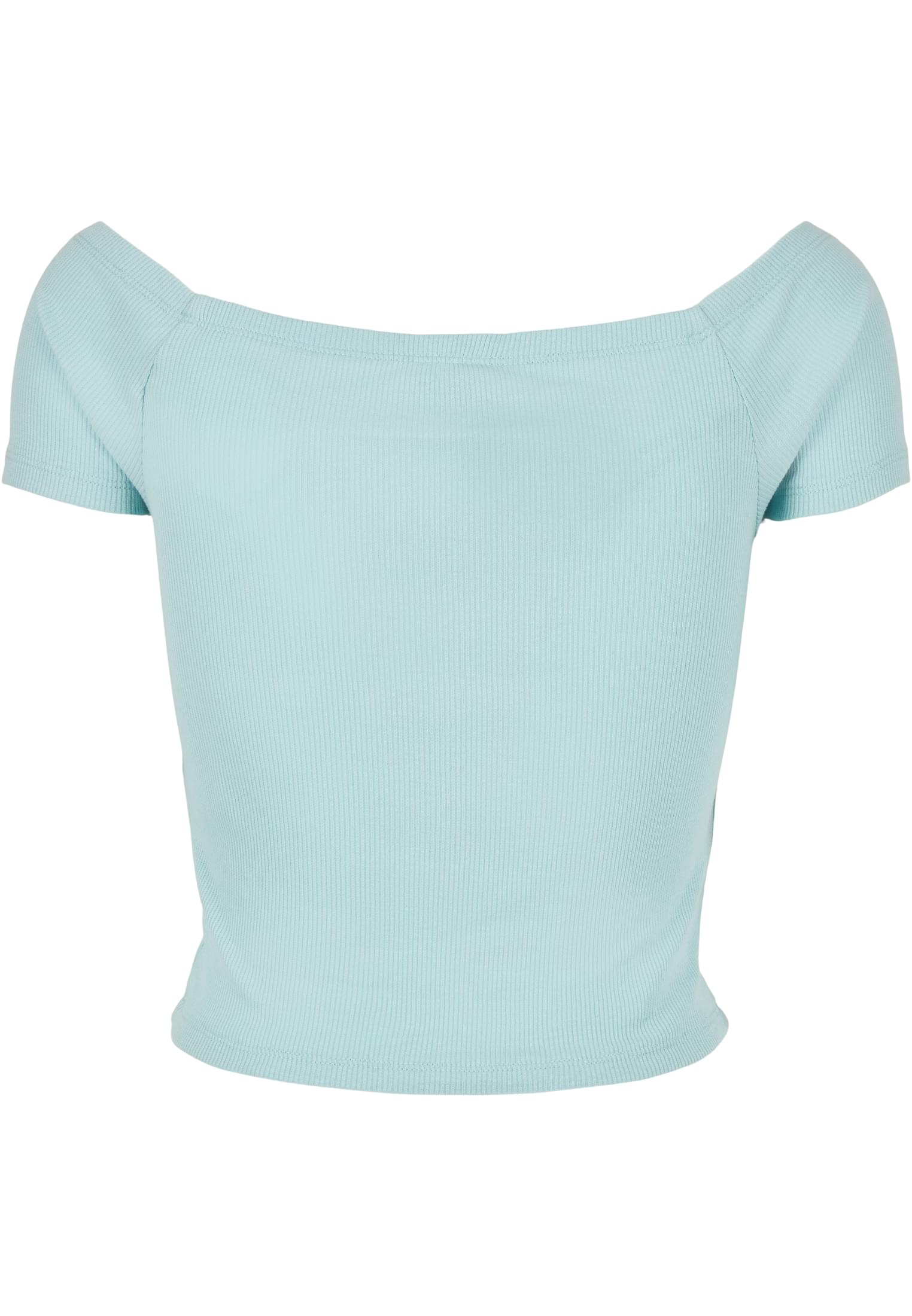 Ladies Off Shoulder Rib Tee | seablue