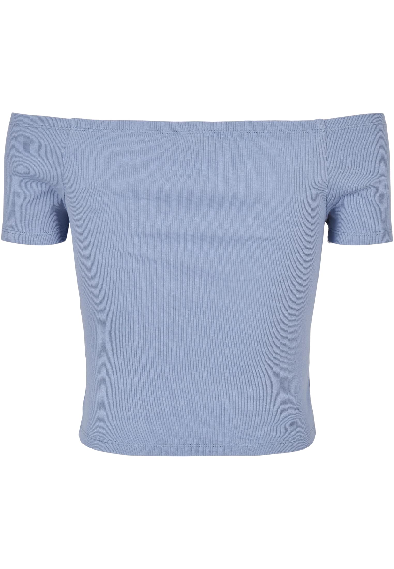 Ladies Off Shoulder Rib Tee | violablue