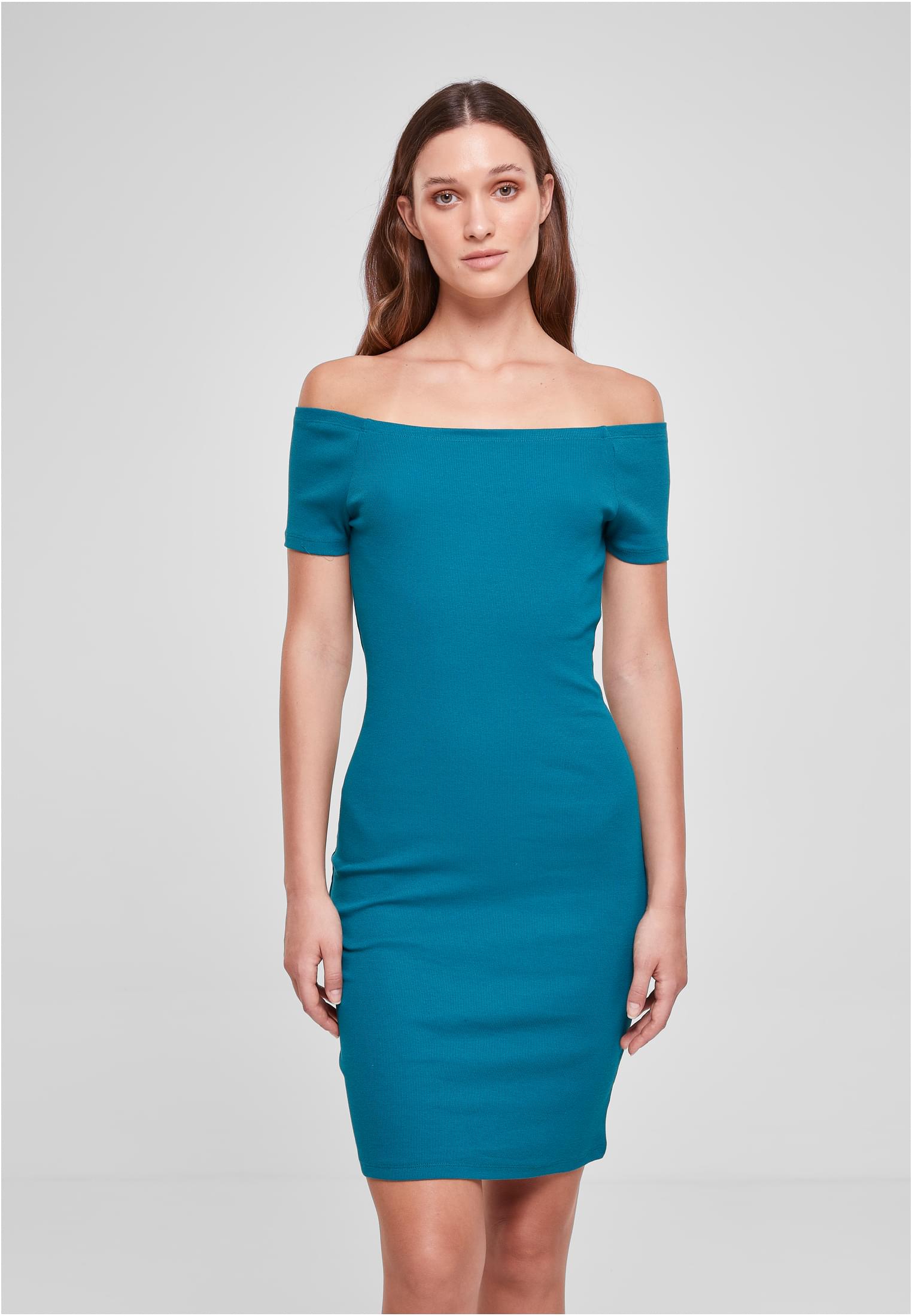 Ladies Off Shoulder Rib Dress | watergreen