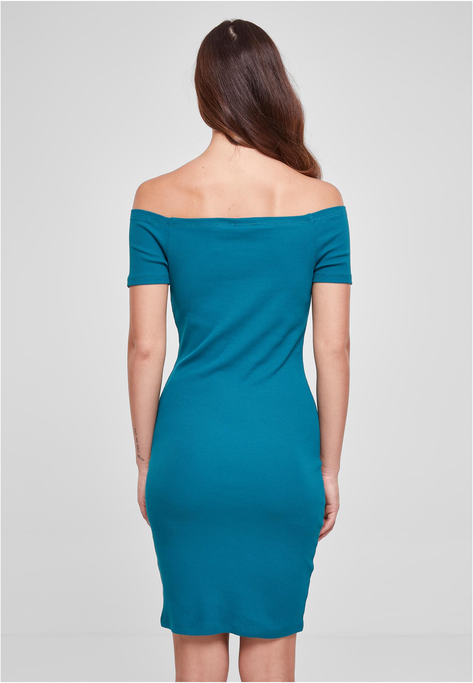 Ladies Off Shoulder Rib Dress | watergreen