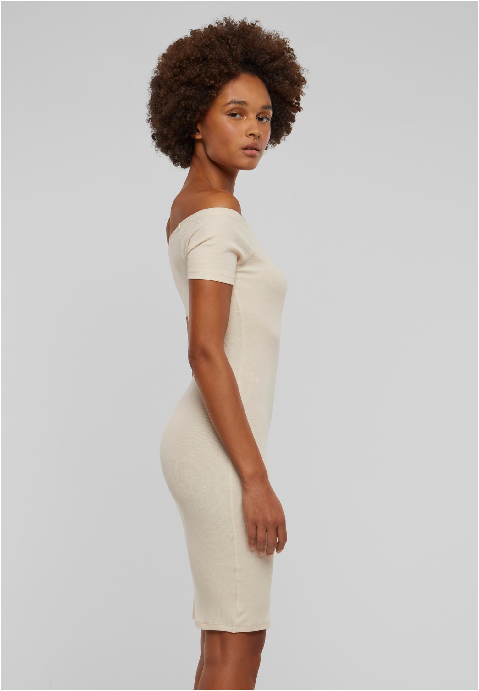 Ladies Off Shoulder Rib Dress | whitesand