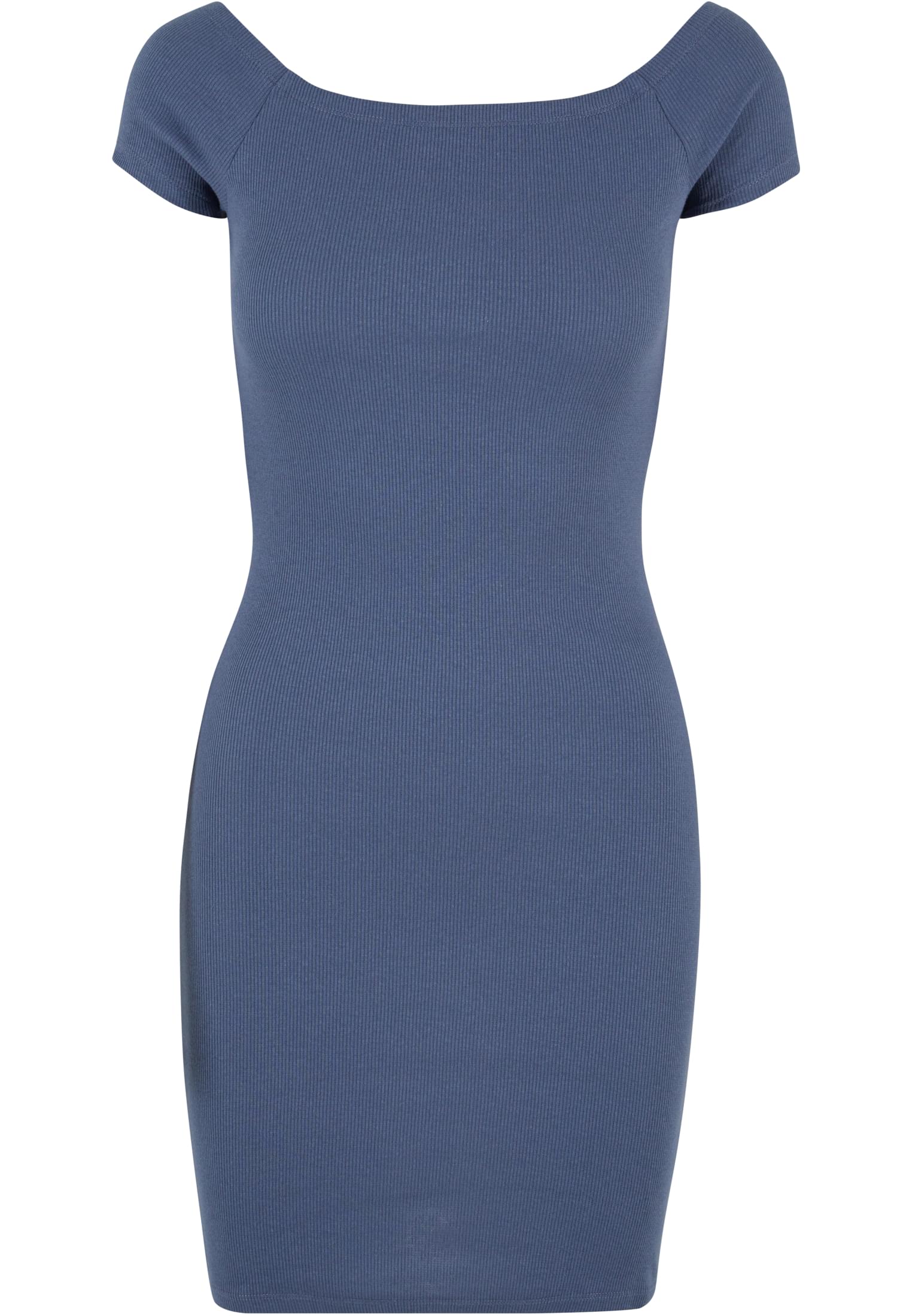 Ladies Off Shoulder Rib Dress | vintageblue