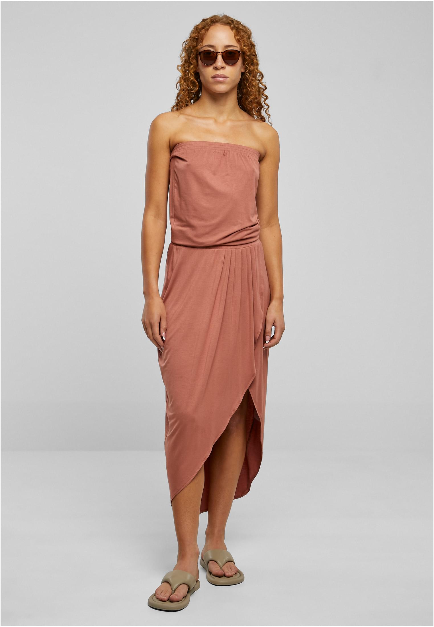 Ladies Viscose Bandeau Dress | terracotta