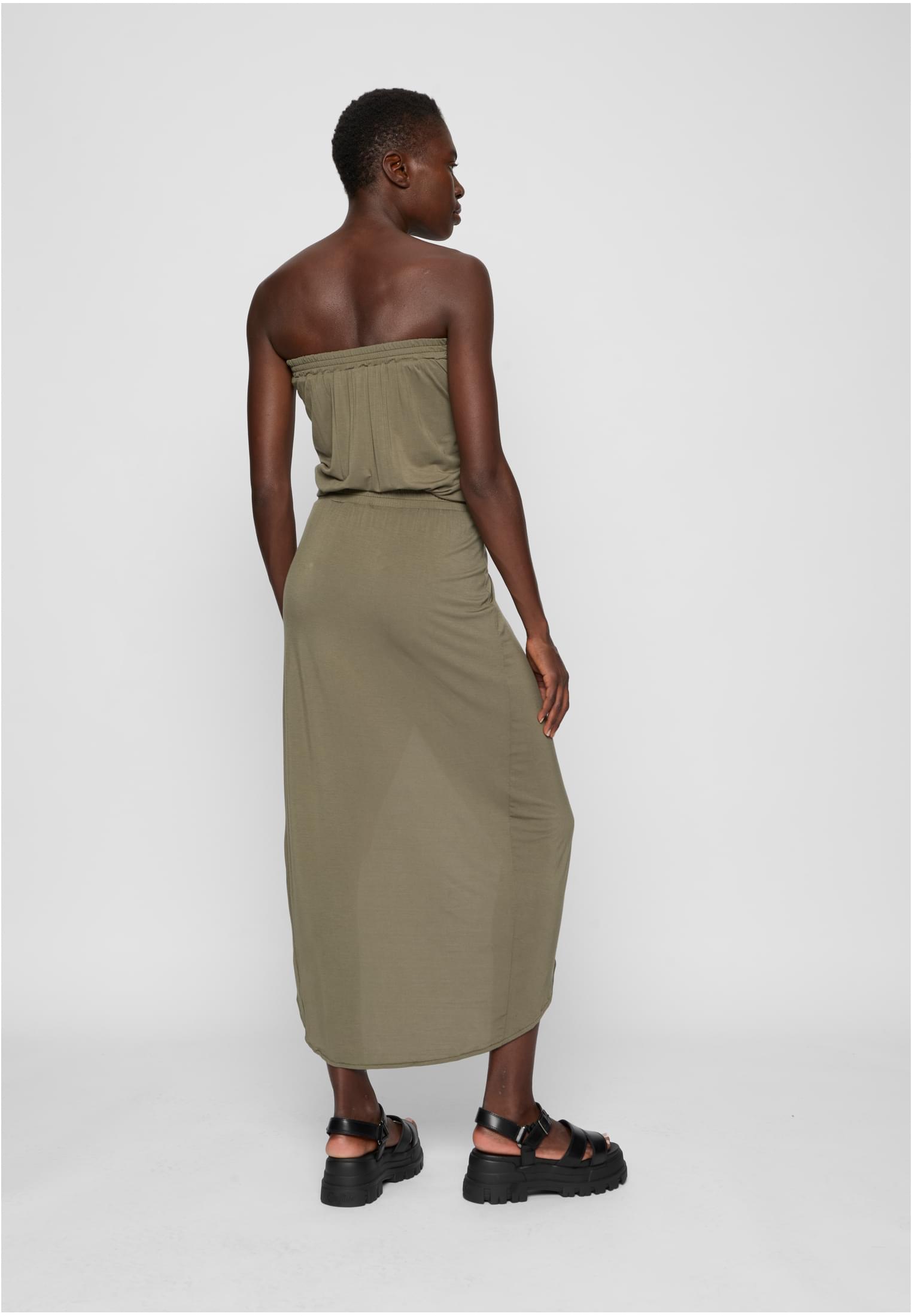 Ladies Viscose Bandeau Dress | olive