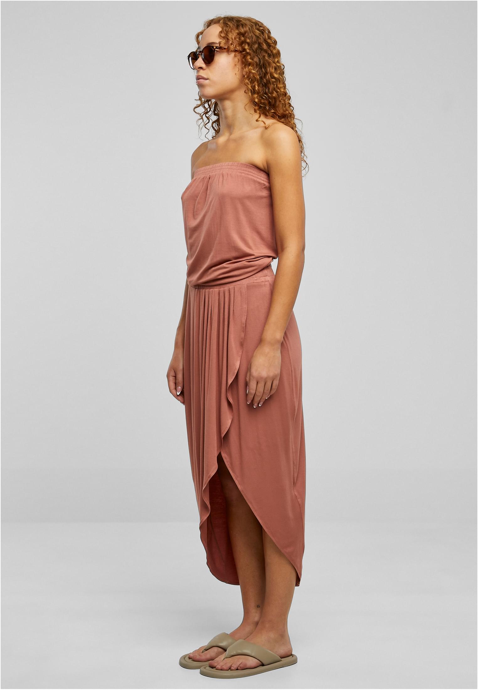 Ladies Viscose Bandeau Dress | terracotta