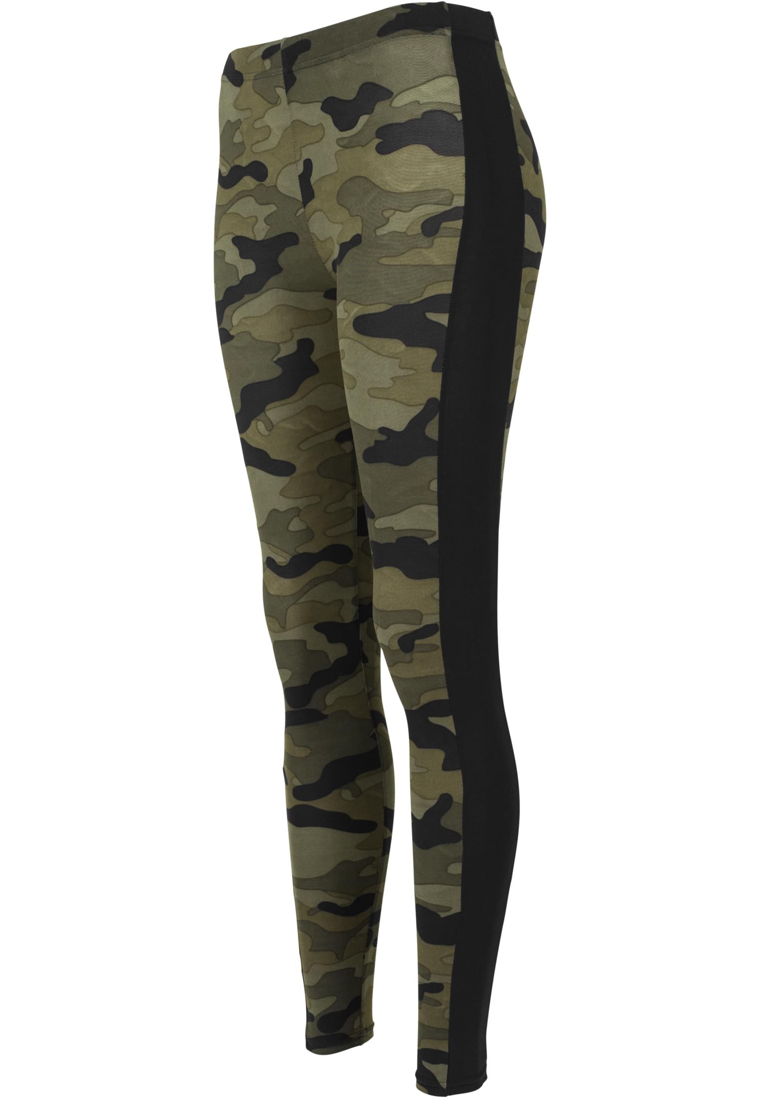 Ladies Camo Stripe Leggings | woodcamo/blk