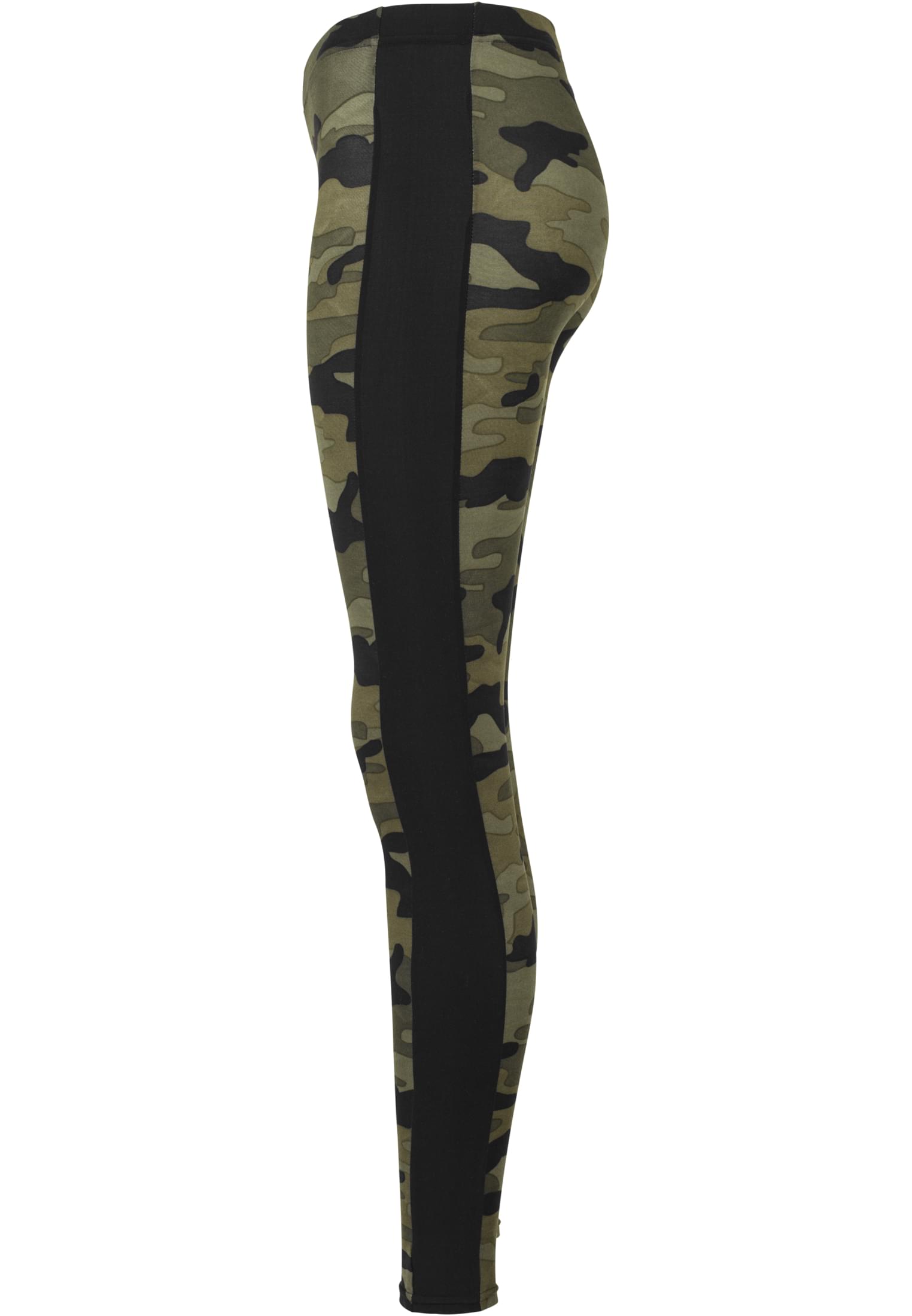 Ladies Camo Stripe Leggings | woodcamo/blk