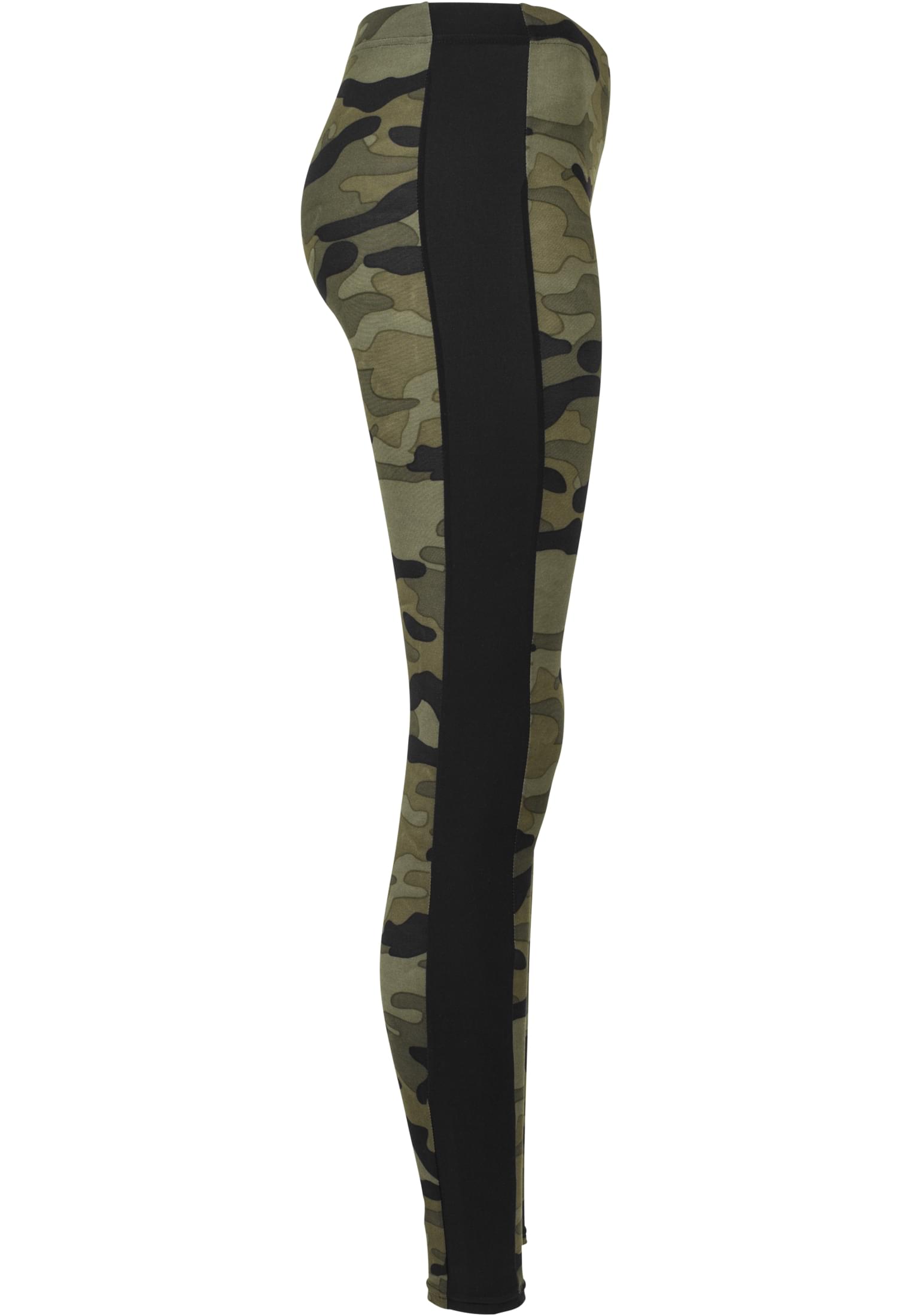 Ladies Camo Stripe Leggings | woodcamo/blk