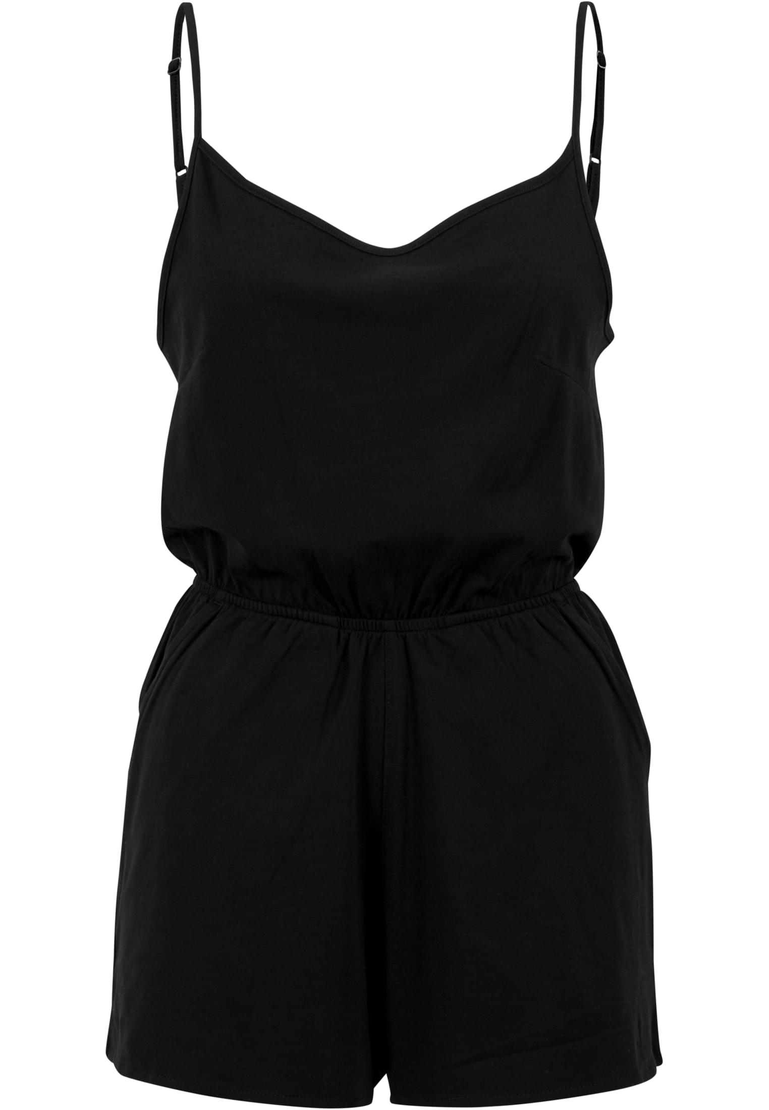 Ladies Short Spaghetti Jumpsuit | black