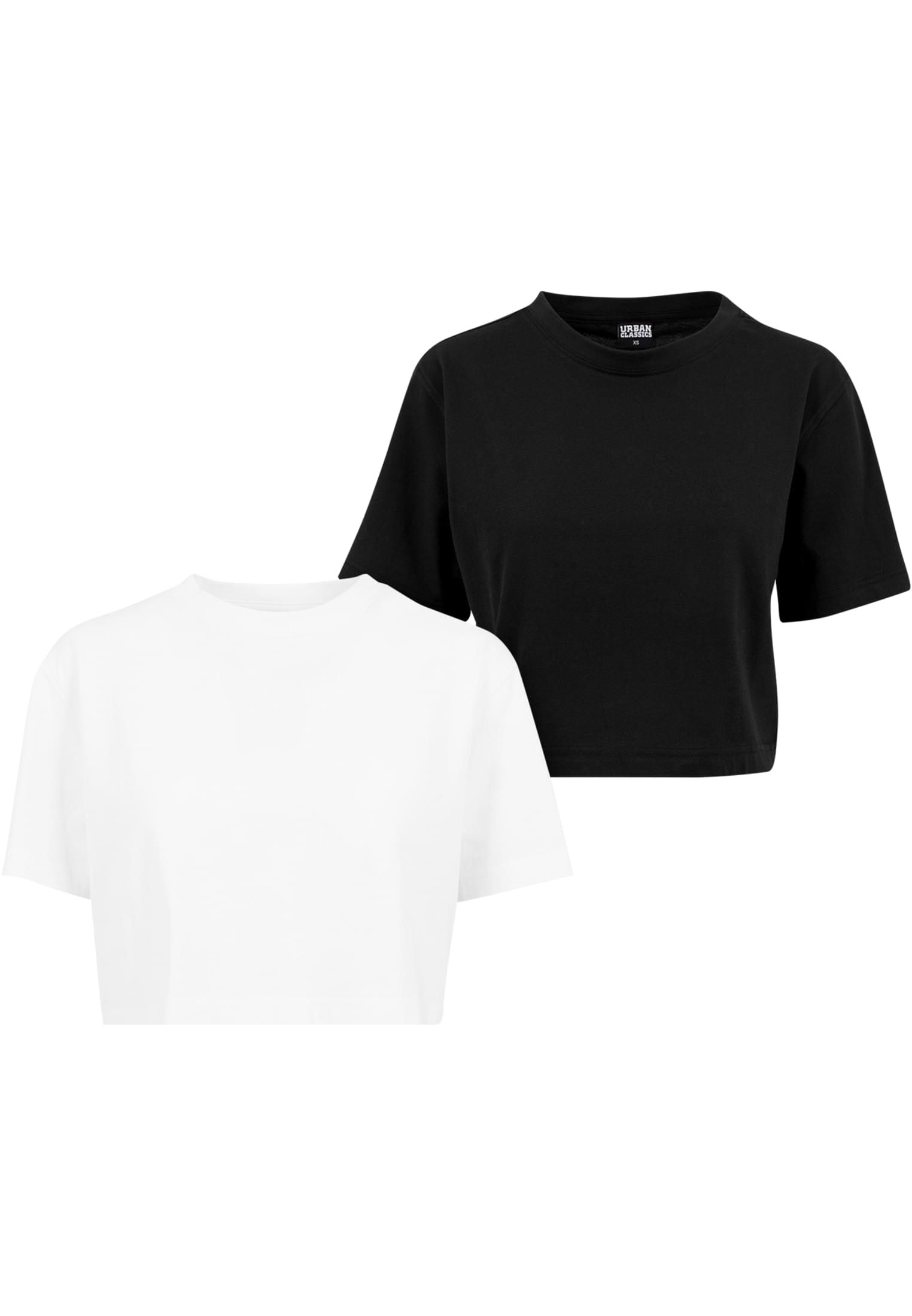 Ladies Short Oversized Tee 2-Pack | white+black