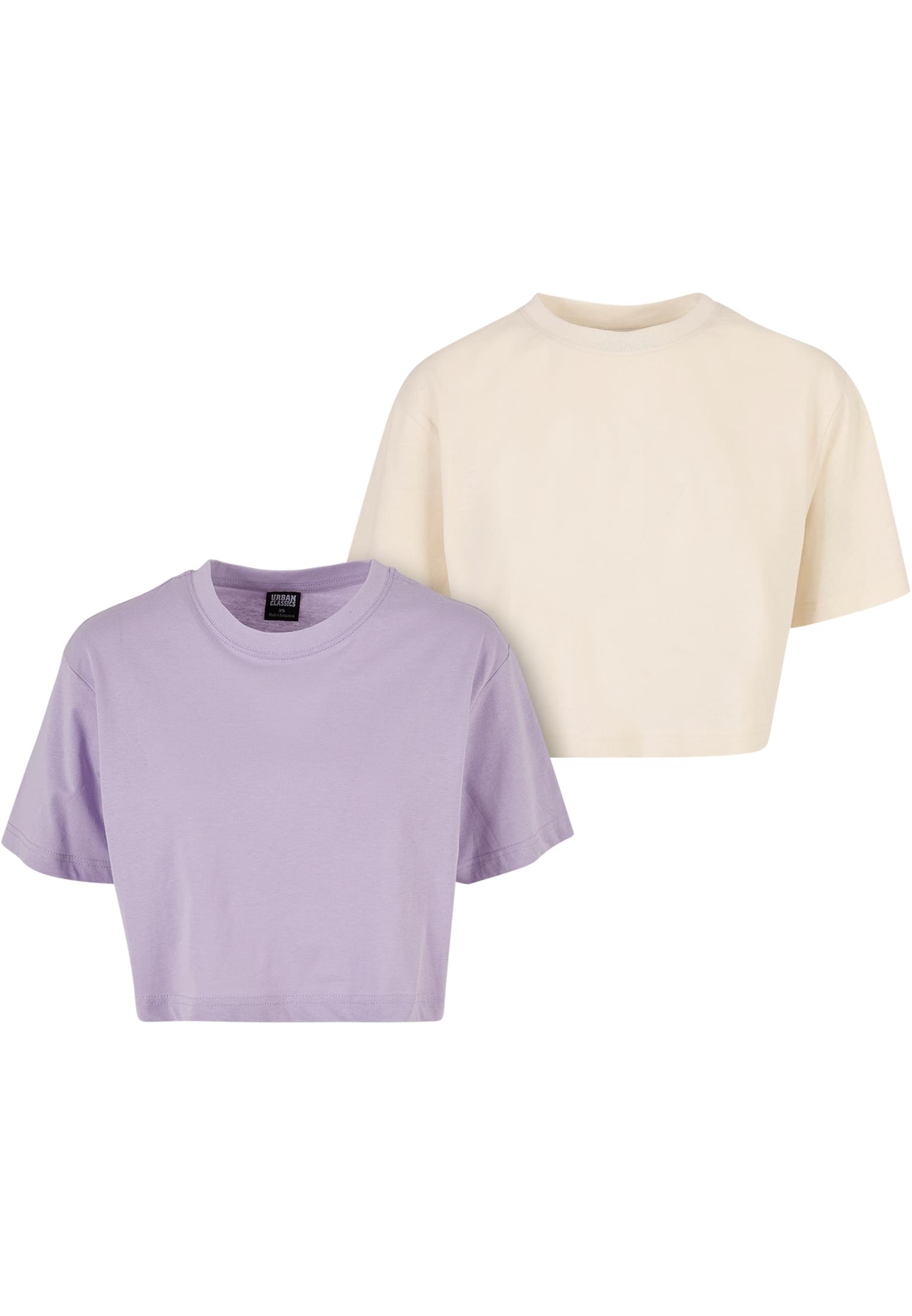 Ladies Short Oversized Tee 2-Pack | lilac+whitesand