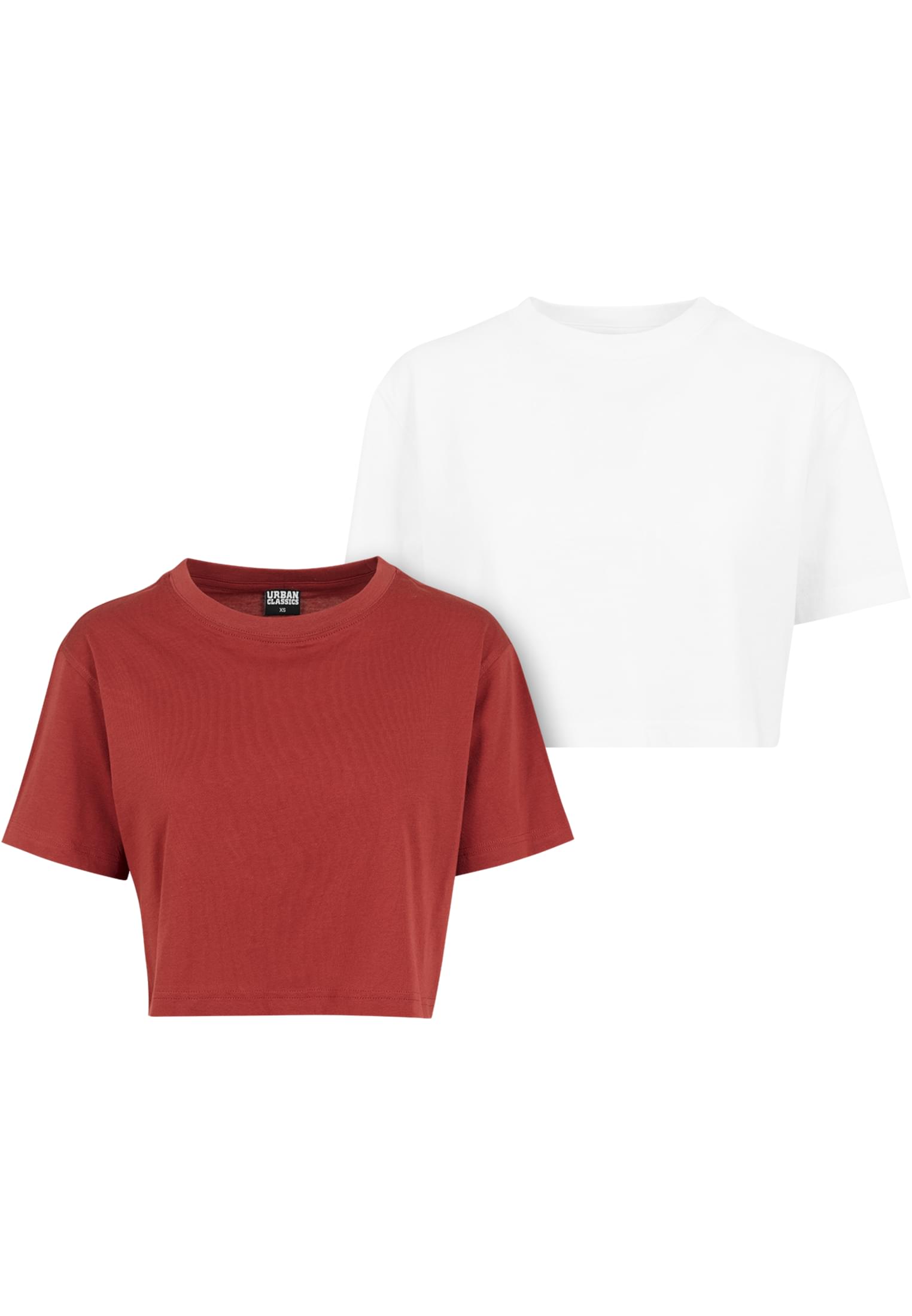 Ladies Short Oversized Tee 2-Pack | rusty+white