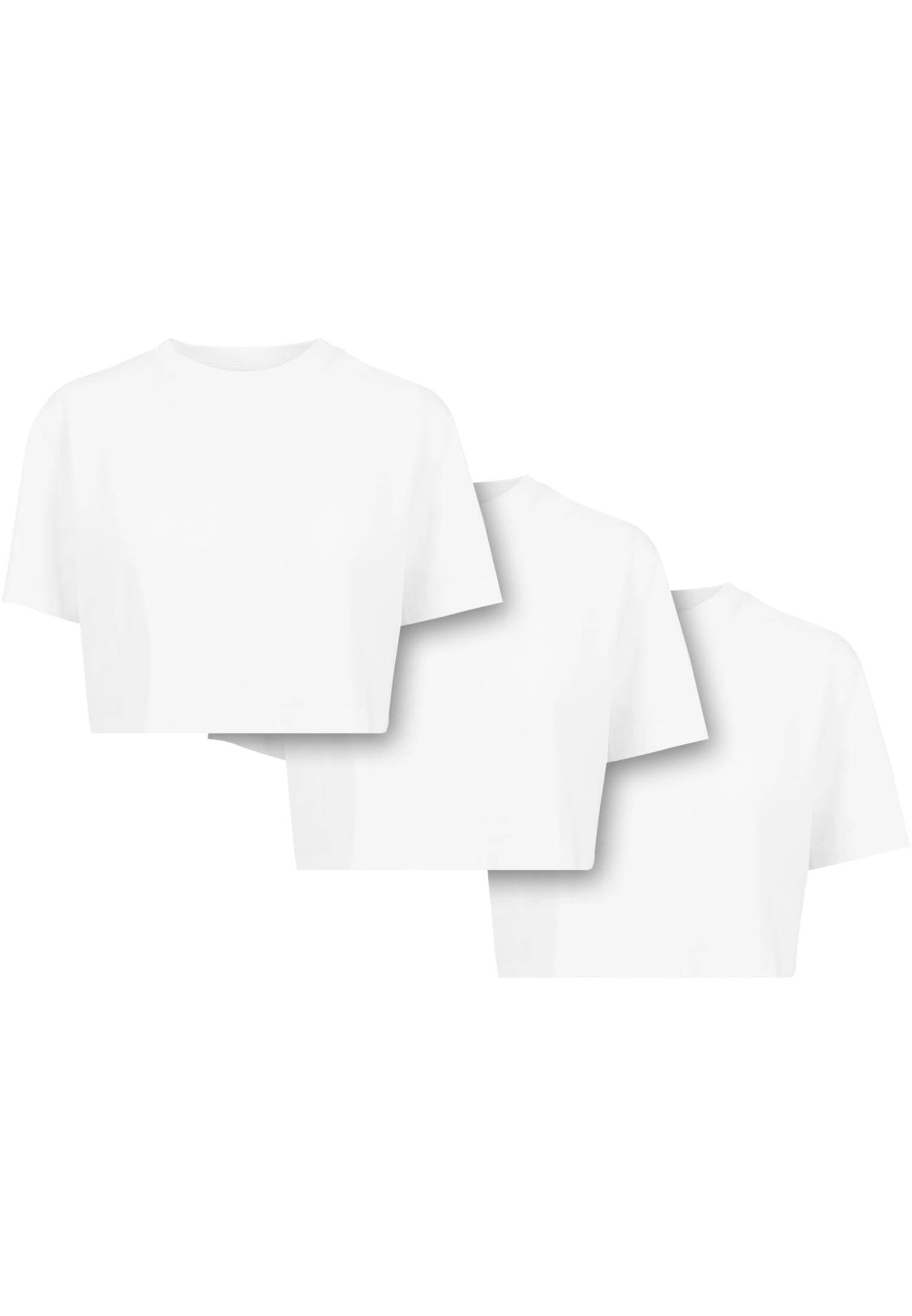 Ladies Short Oversized Tee 3-Pack | white+white+white