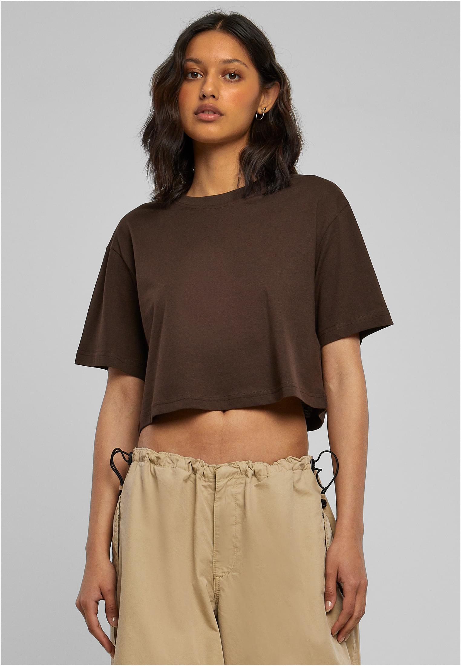 Ladies Short Oversized Tee | brown