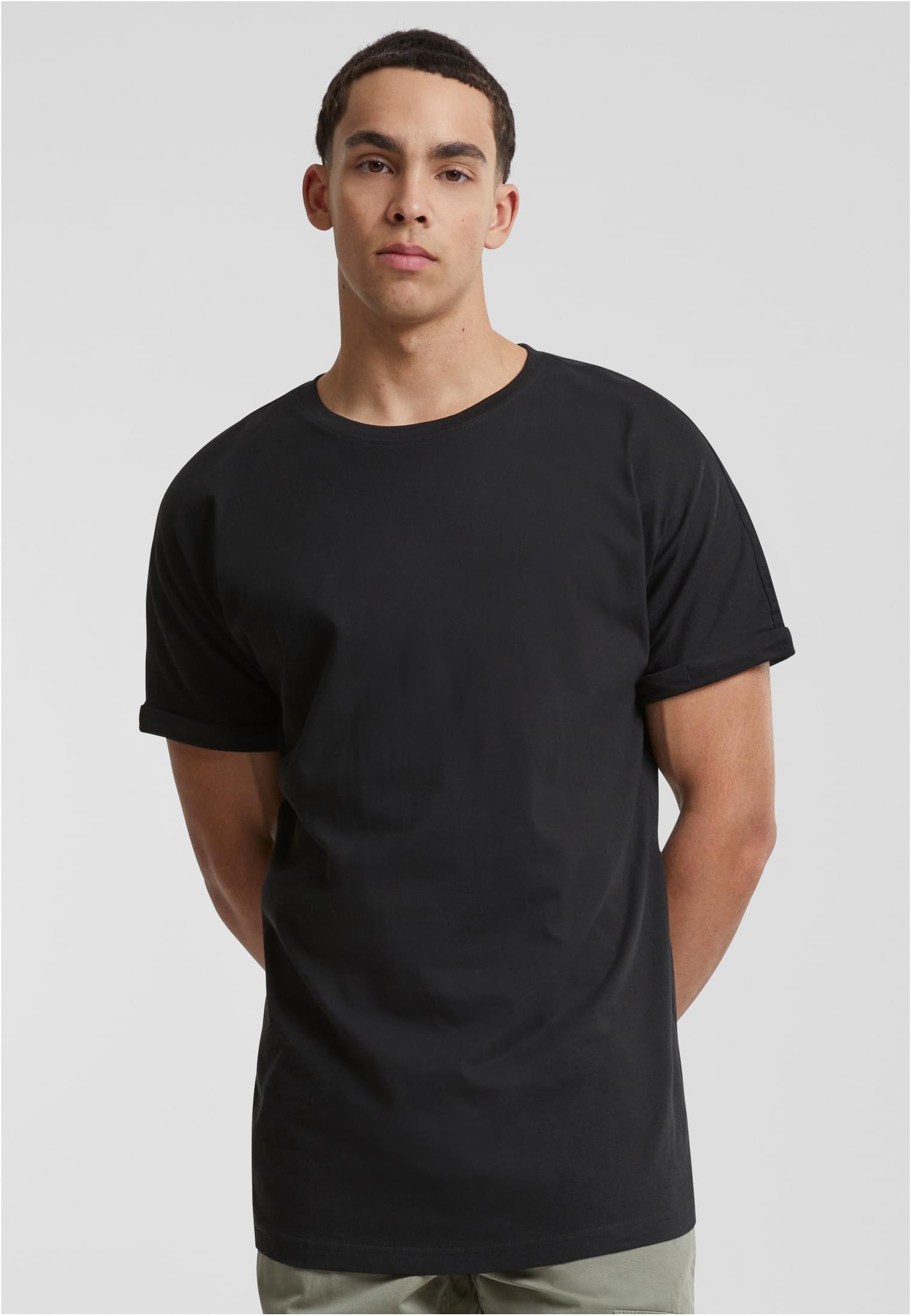 Long Shaped Turnup Tee | black