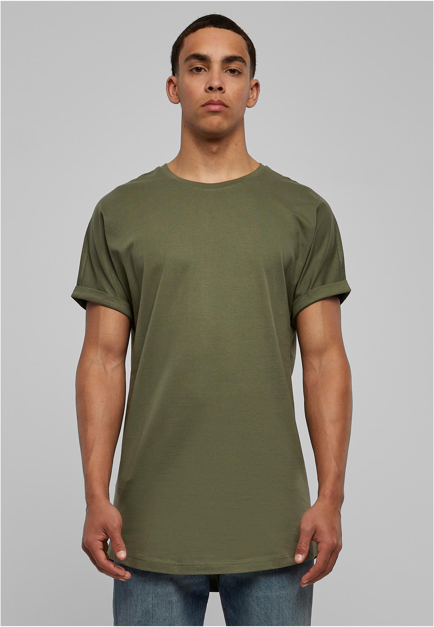 Long Shaped Turnup Tee | olive