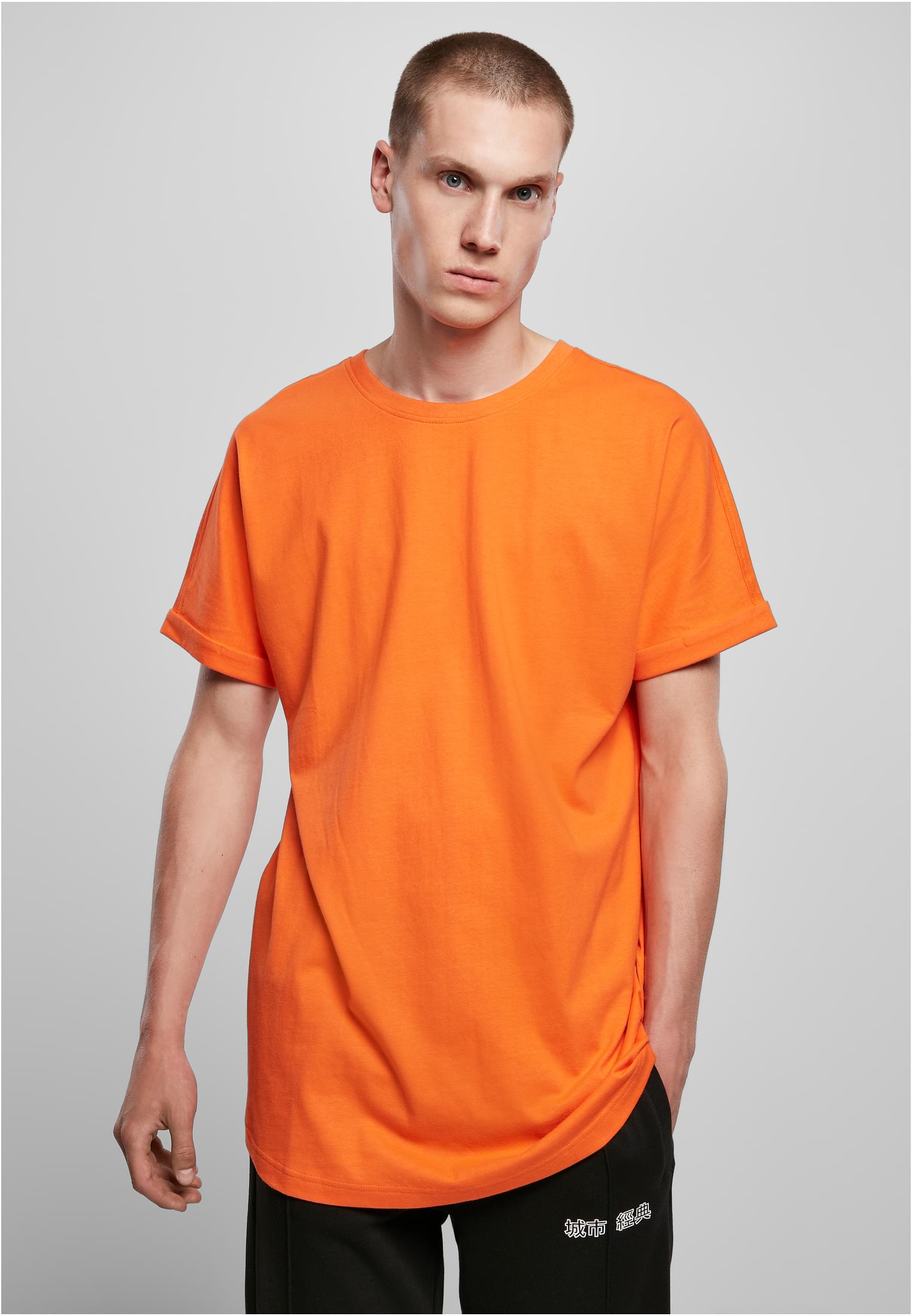 Long Shaped Turnup Tee | mandarin