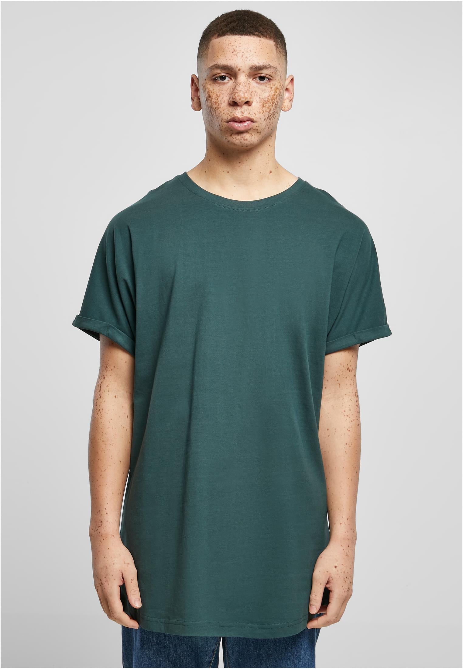 Long Shaped Turnup Tee | bottlegreen