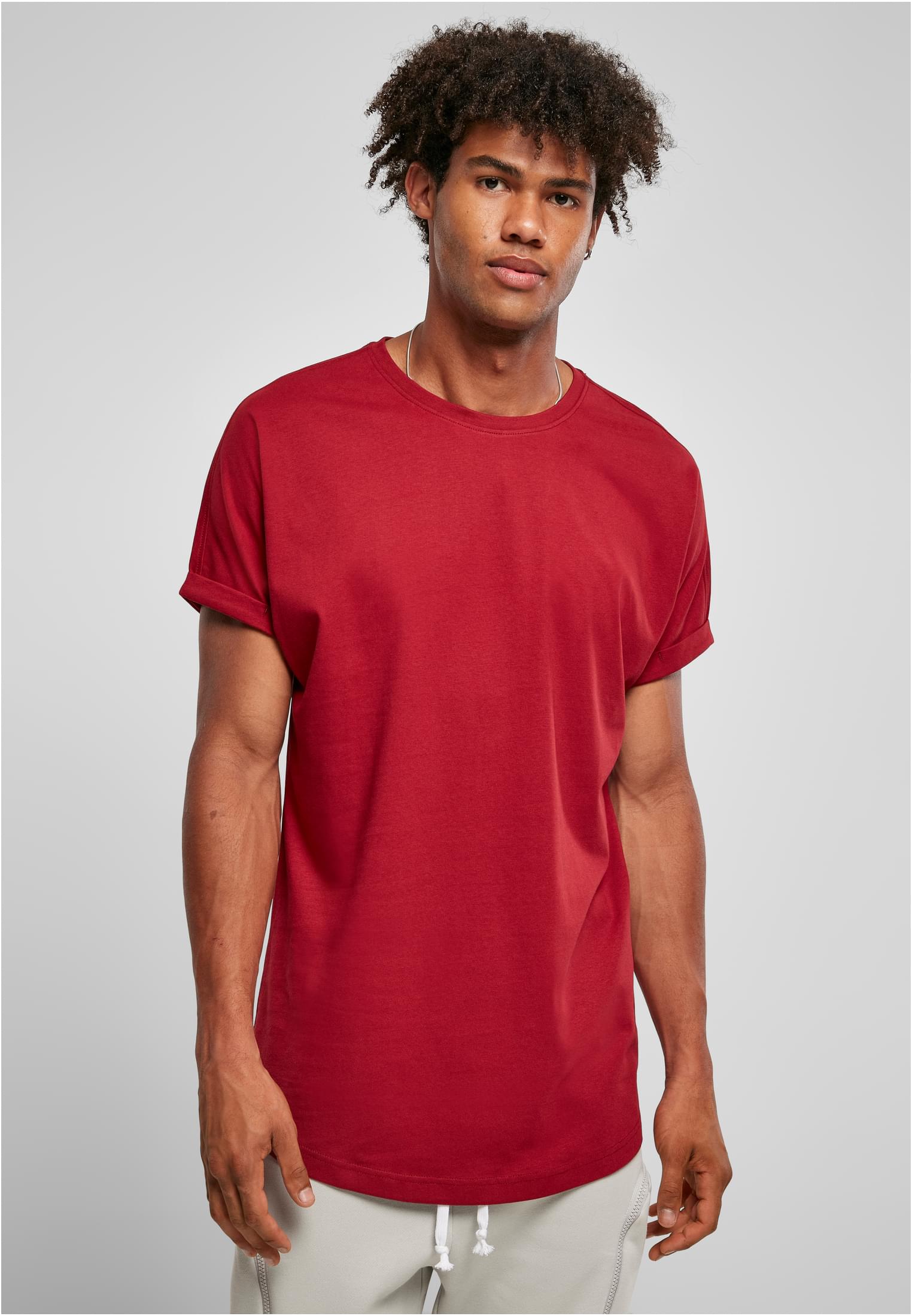 Long Shaped Turnup Tee | brickred