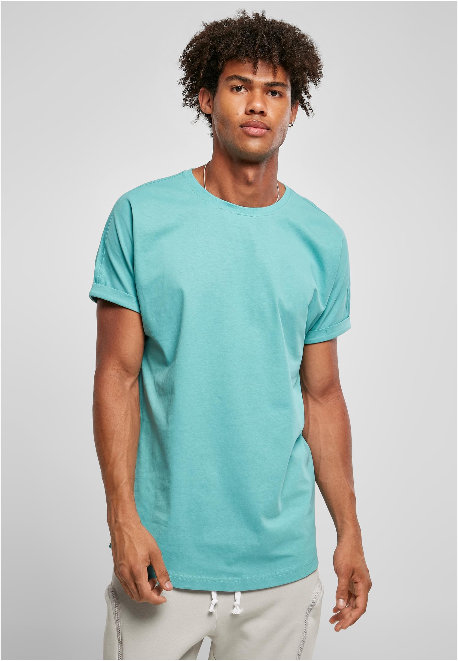 Long Shaped Turnup Tee | glass