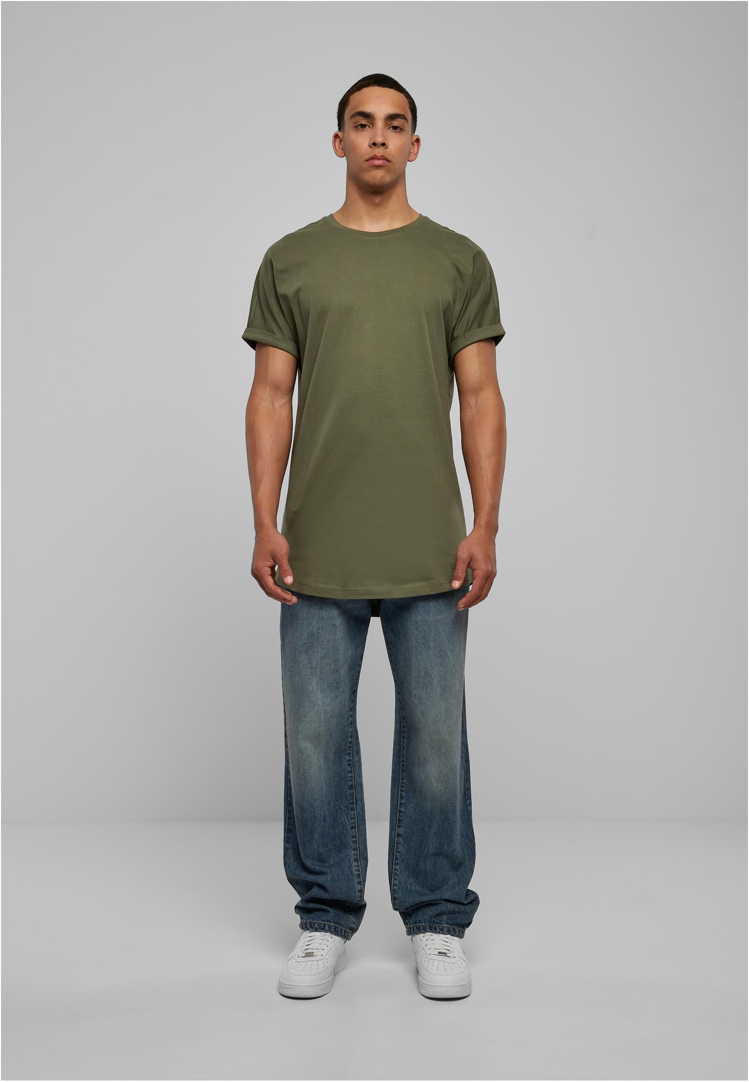 Long Shaped Turnup Tee | olive