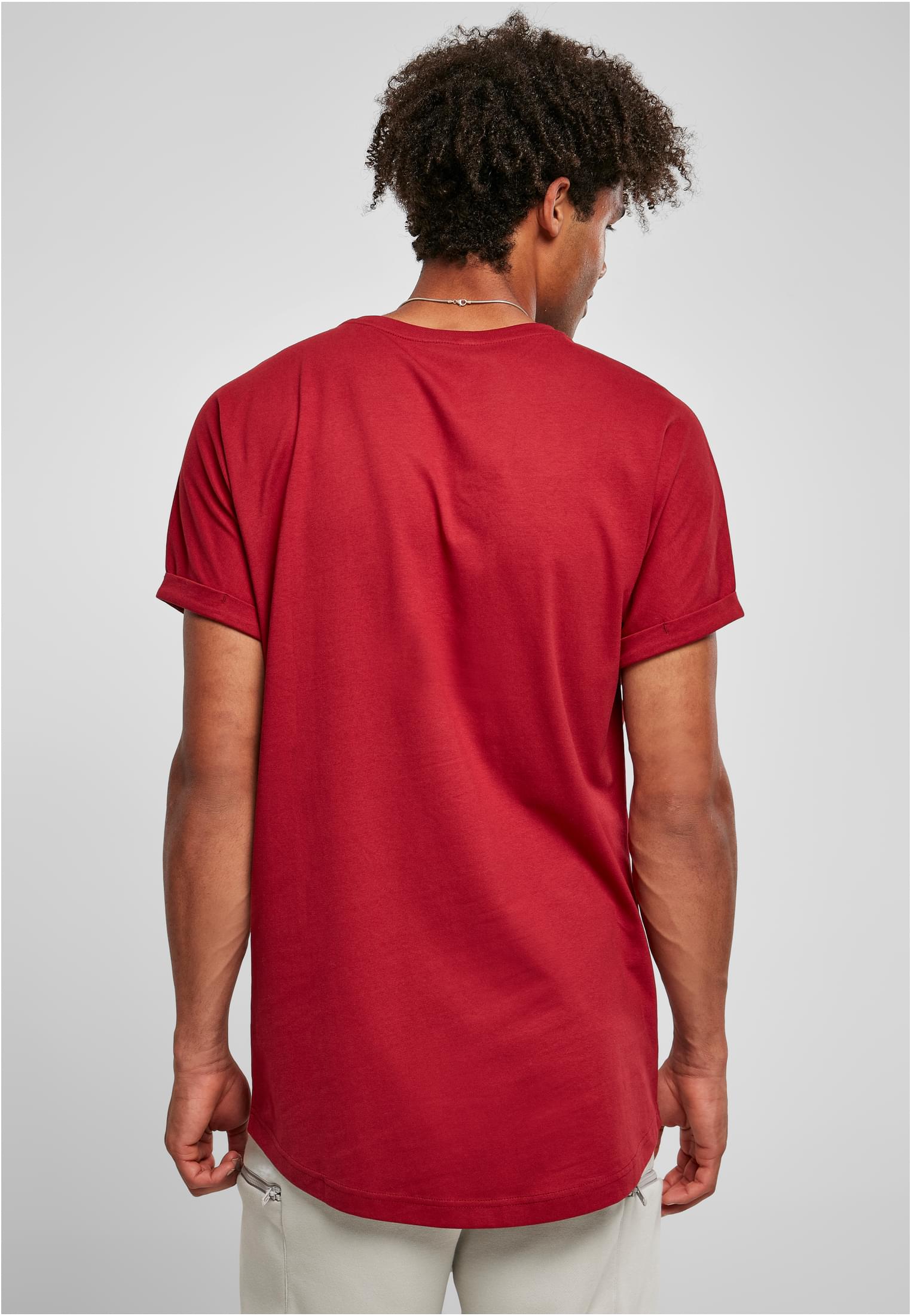 Long Shaped Turnup Tee | brickred