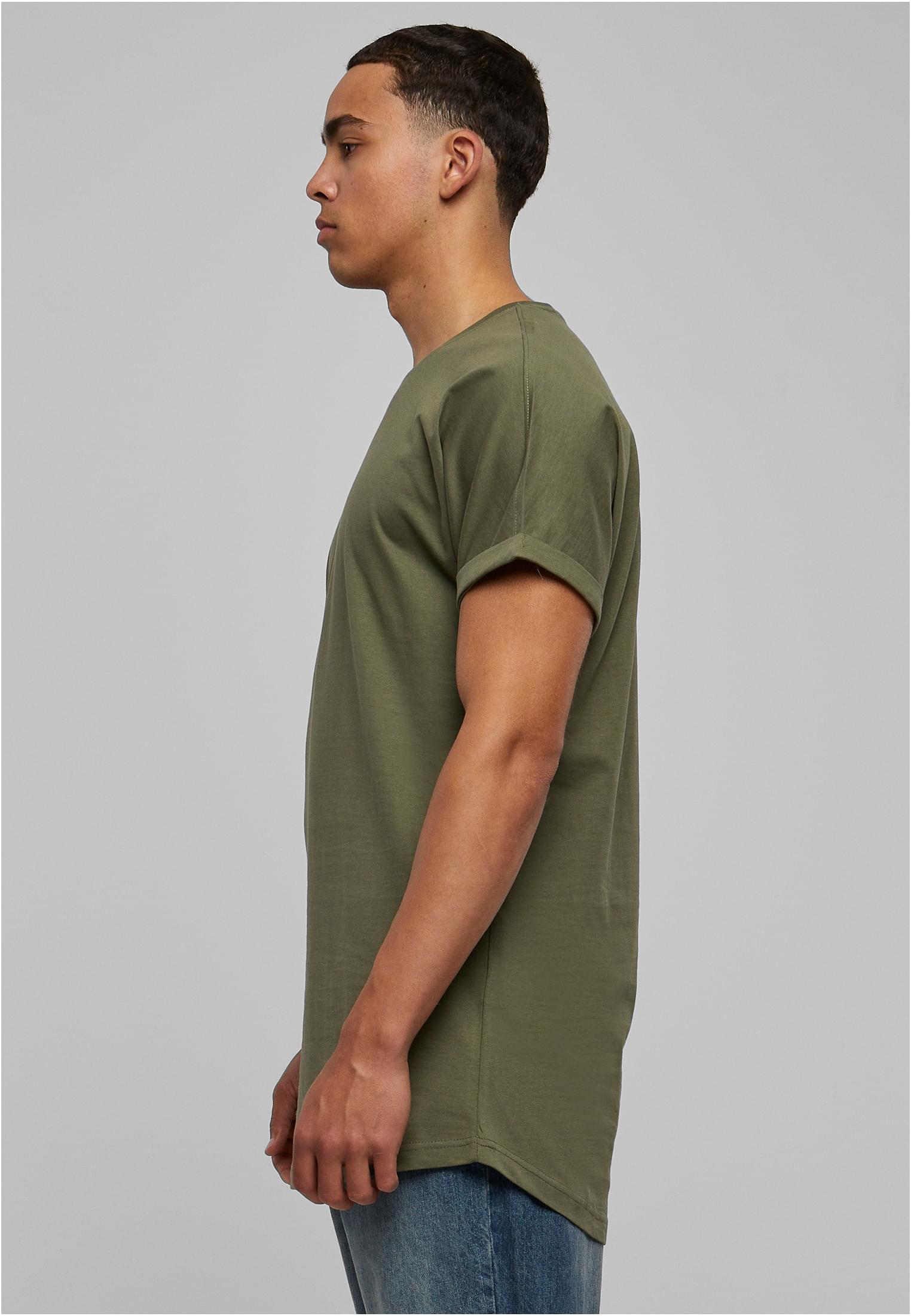 Long Shaped Turnup Tee | olive